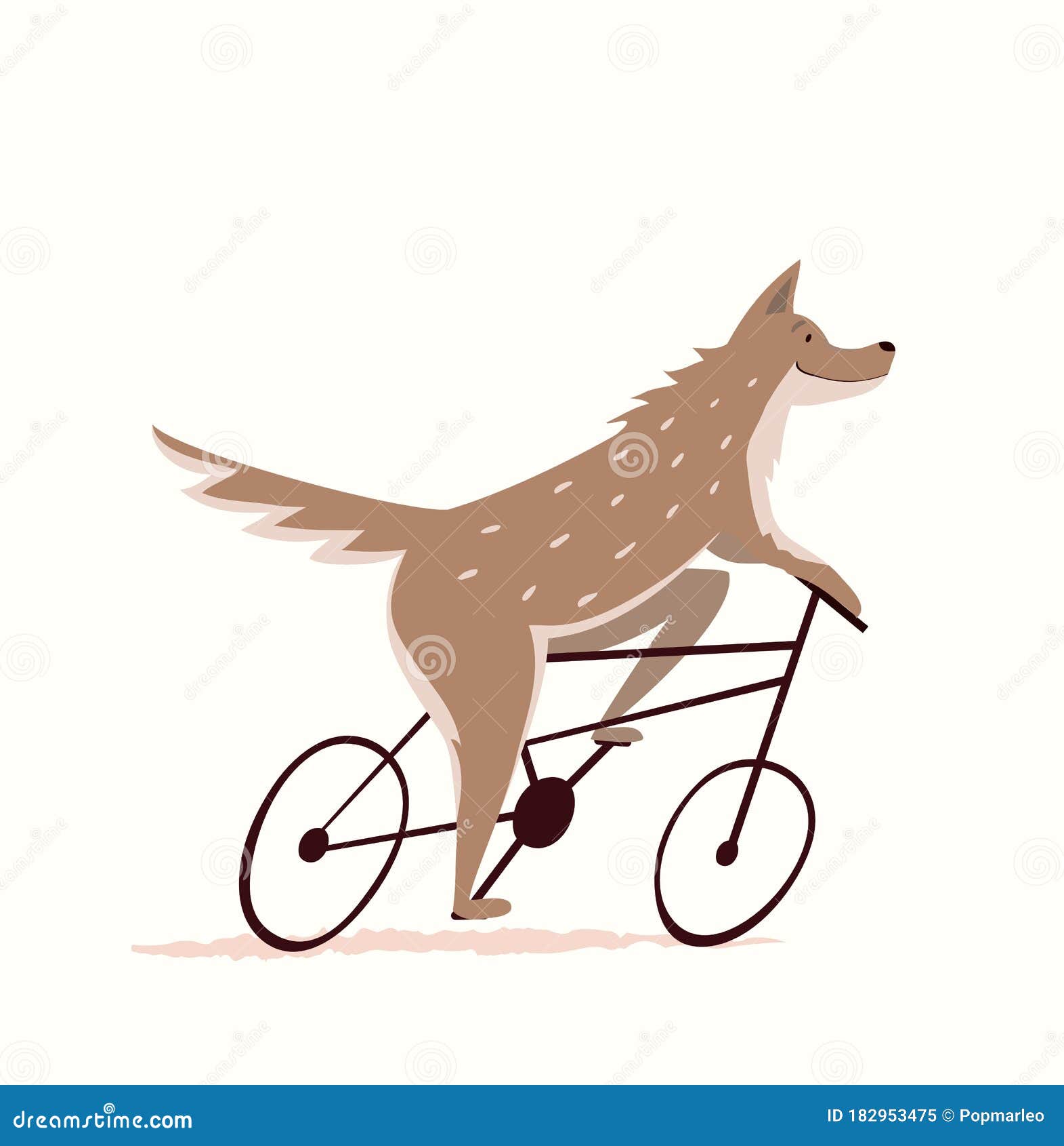Ciclismo De Lobo O Perro Salvaje Bicicleta Bicicleta Divertida Guardería  Diseño De Carreras De Animales. Ilustración del Vector - Ilustración de  juguete, fresco: 182953475