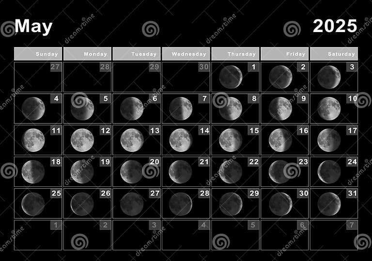 Ciclo Lunar De Luna De Mayo De 2025 Stock de ilustración Ilustración de programador, anual