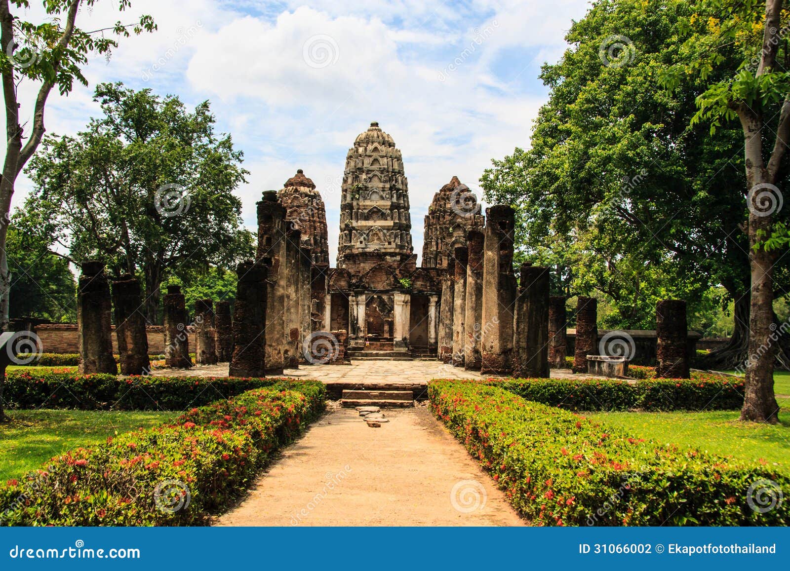 Cidade antiga em Tailândia. Cidade antiga no parque de Sukhothai Natiional, Tailândia.