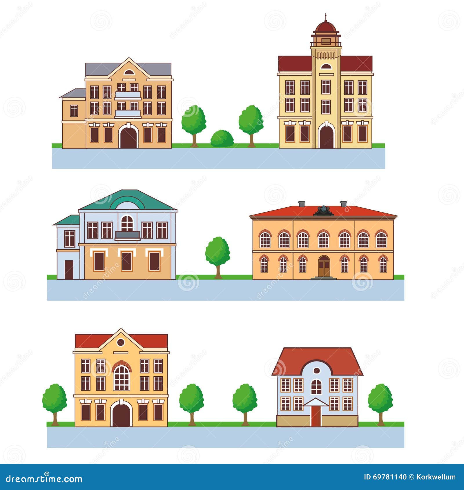 cidade com casas coloridas teste padrão sem emenda ilustração dos