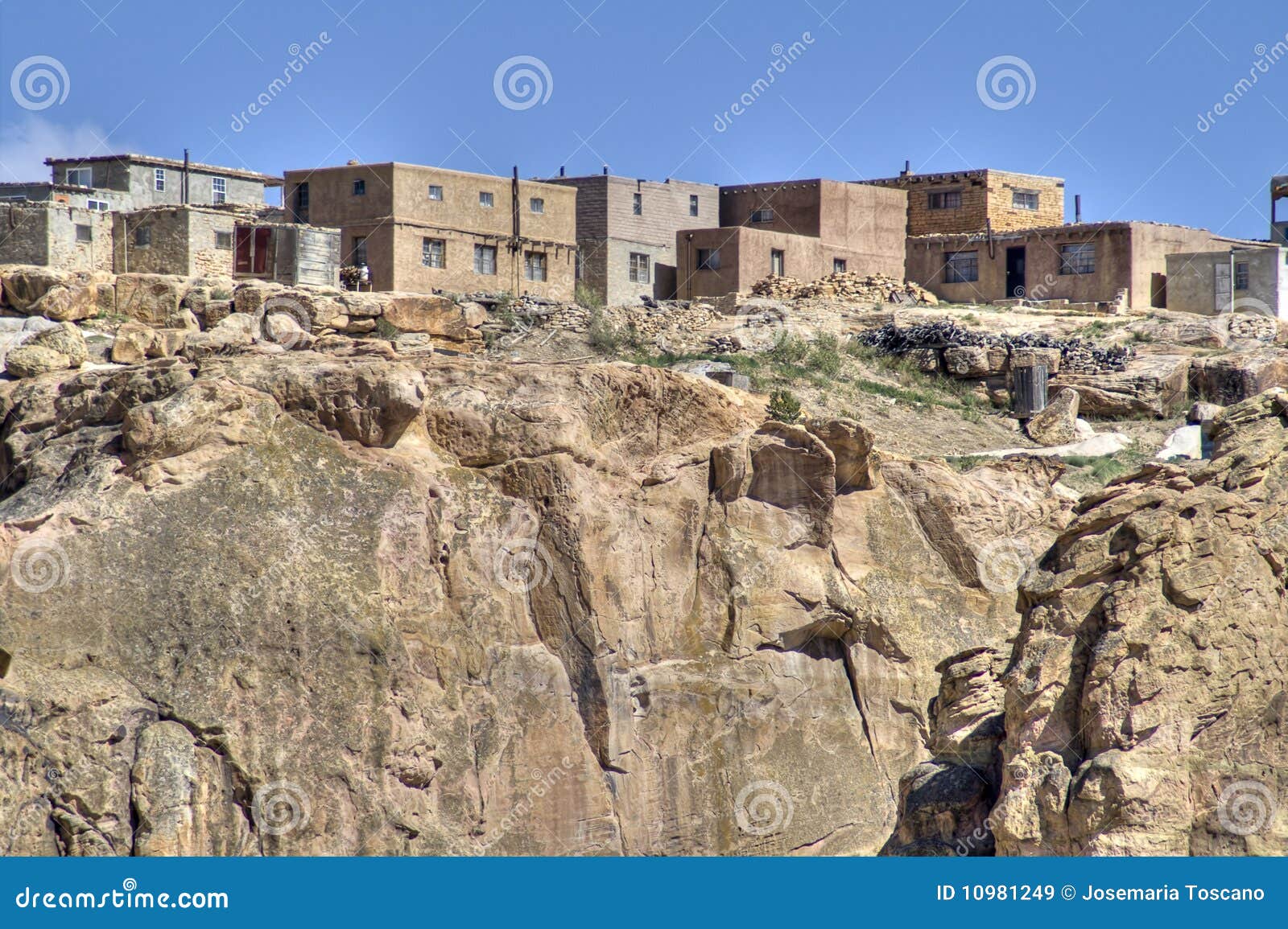 Retrato da cidade do céu de Acoma em New mexico.