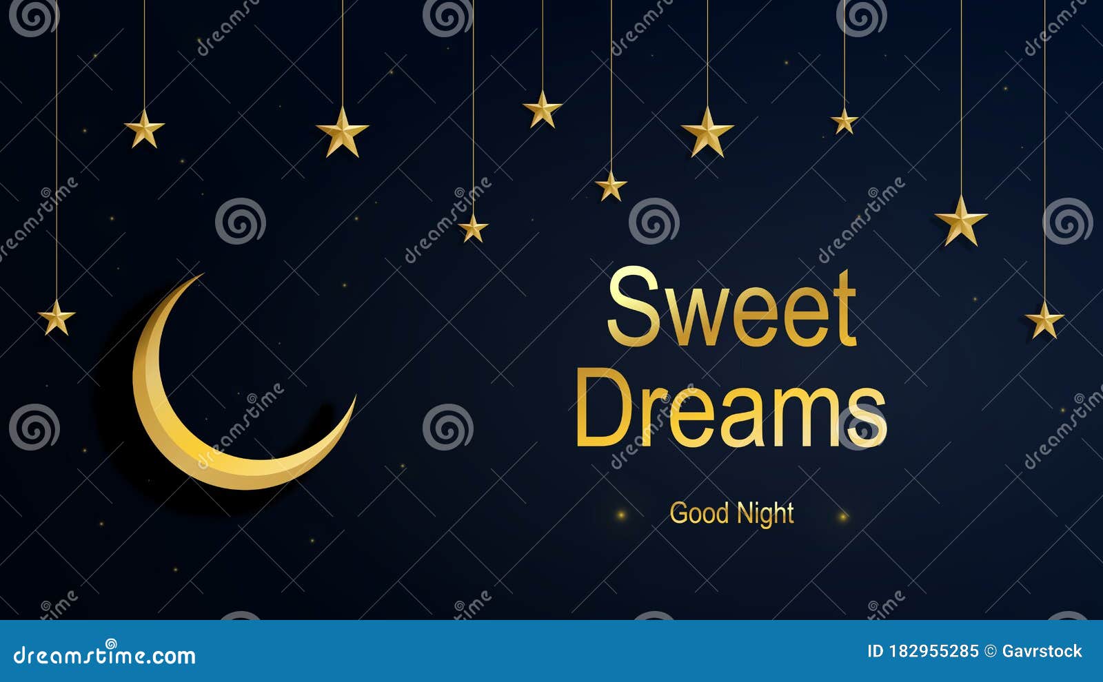 Cielo Oscuro Nocturno Con Estrellas Doradas Y Luna Luminosa. Dulces Sueños Y Buenas Noches. Ilustración Vectorial Para Ilustración del Vector - Ilustración de bandera, cama: 182955285 Cielo Oscuro Nocturno Con Estrellas Doradas Y Luna Luminosa. Dulces Sueños Y Buenas Noches. Ilustración Vectorial Para Ilustración del Vector - Ilustración de bandera, cama: 182955285