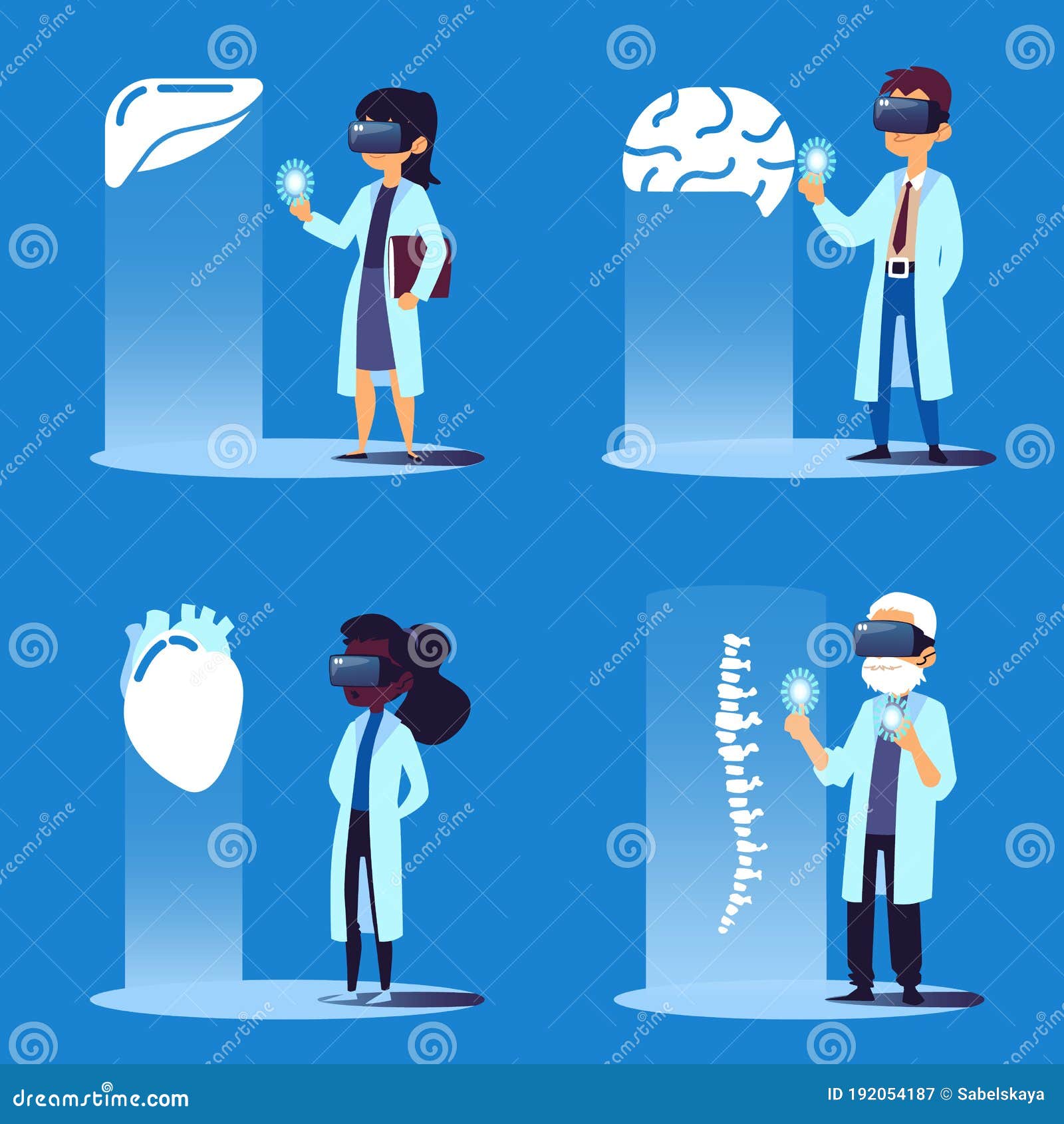 Cirurgia Na Realidade Virtual Vr óculos Paciente E Médicos Personagens De  Desenho Animado Ilustração Vetorial Ilustração do Vetor - Ilustração de  programas, inteligência: 180972949