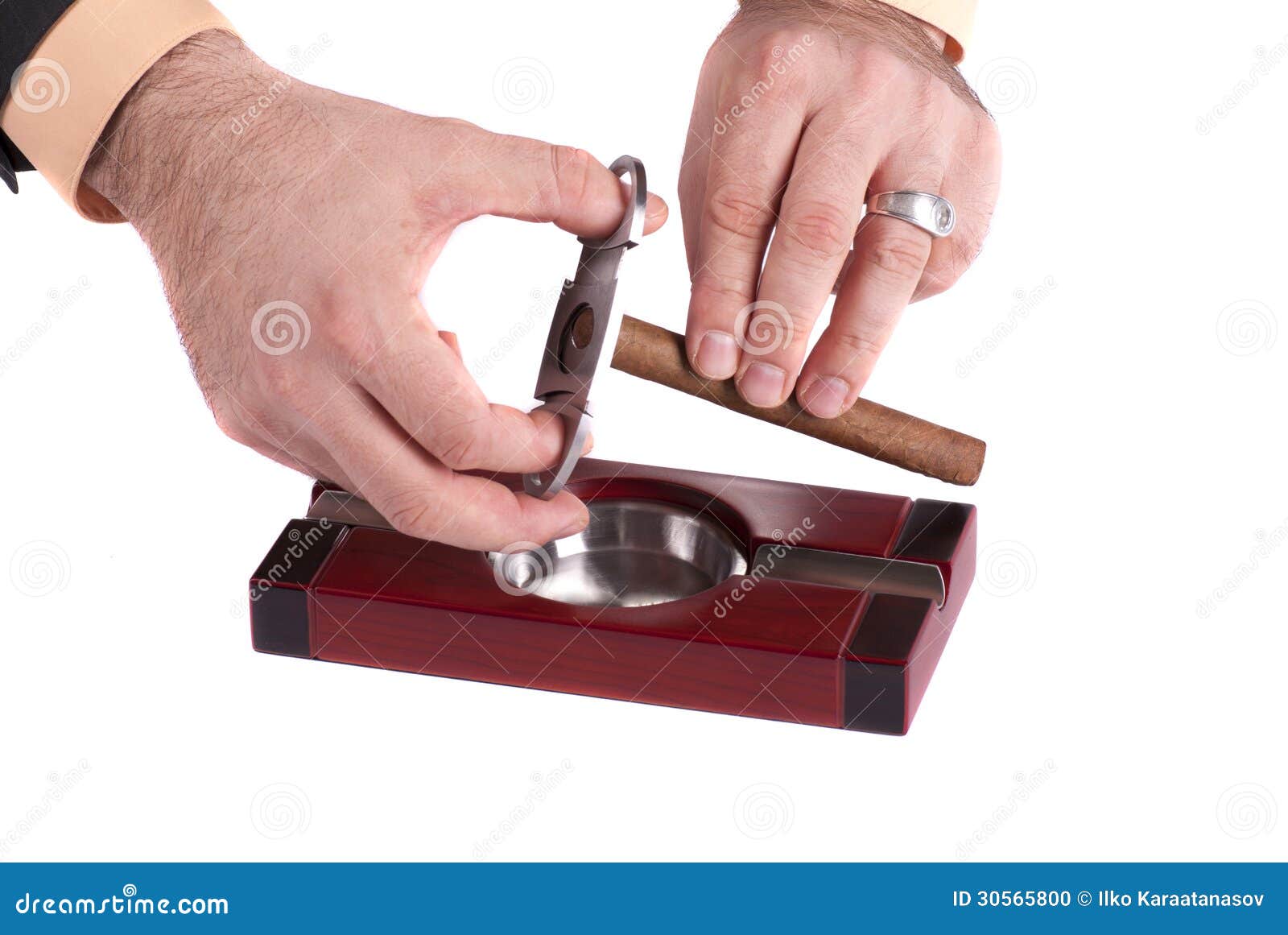 Cigar Ashtray with Cigars and Cutter Stock Photo Image of habano, luxury 30565800