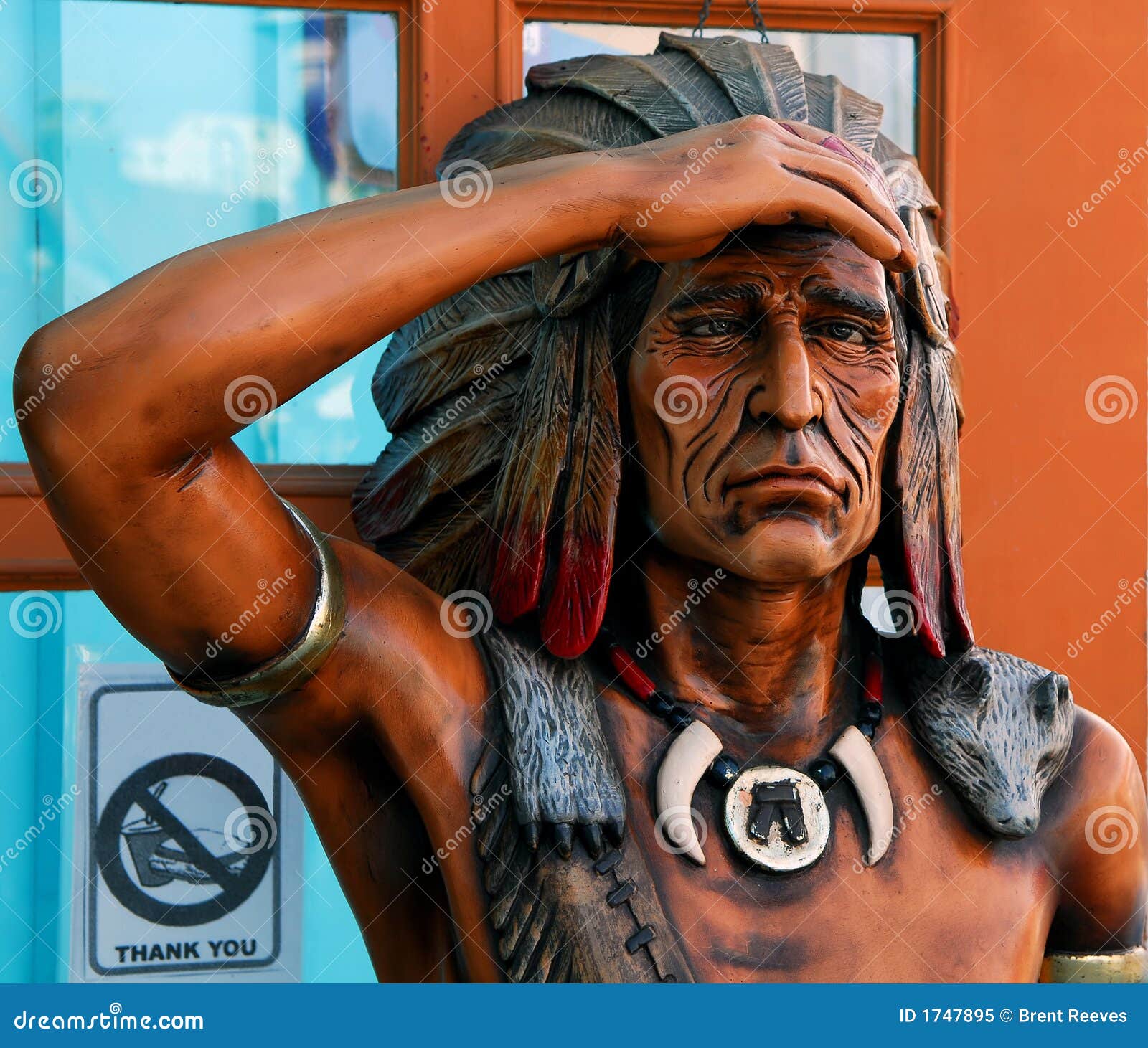 Cigar Store Indian stock image. Image of close, wooden 1747895
