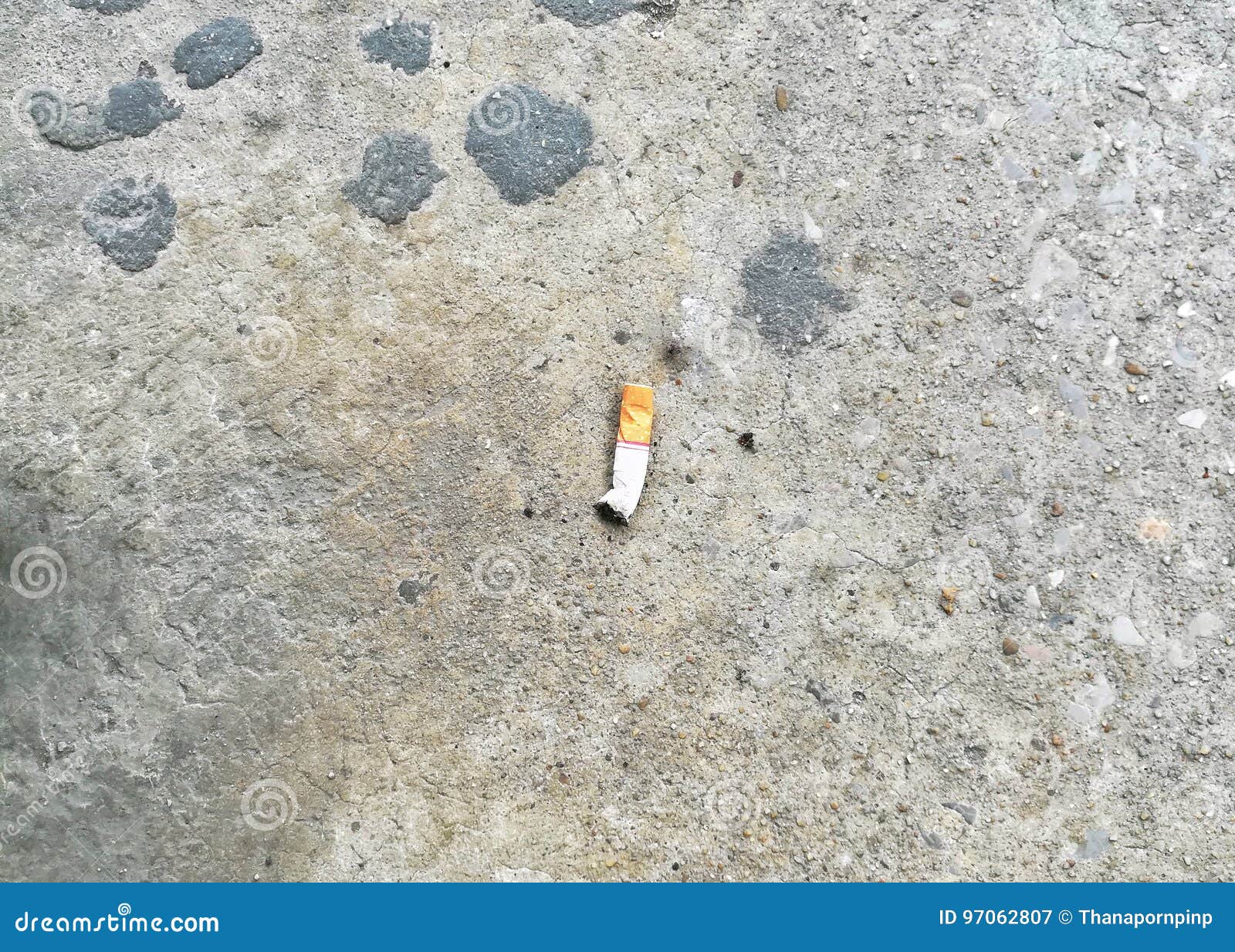 Cigarette on Concrete Floor Stock Image Image of surface, closeup