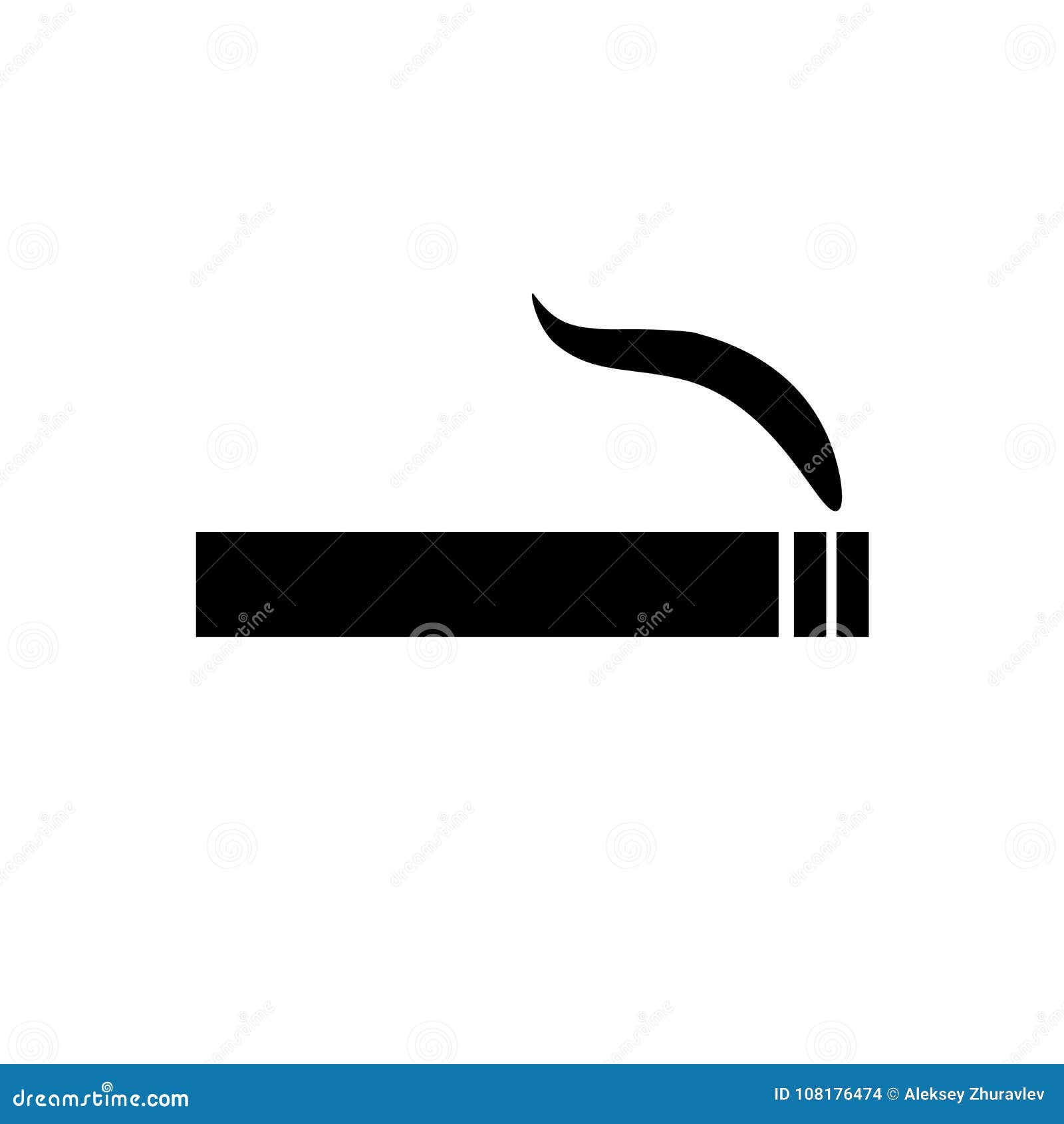 cigarette  flat web mobile icon  sign  button  silhouette