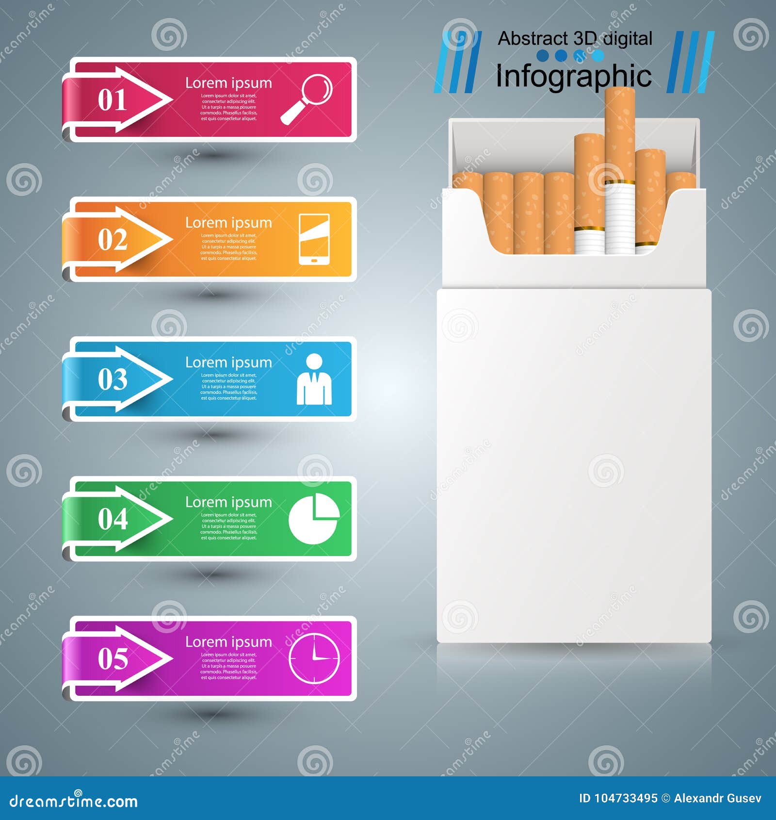 cigarette, vaper, smoke - business infographic.