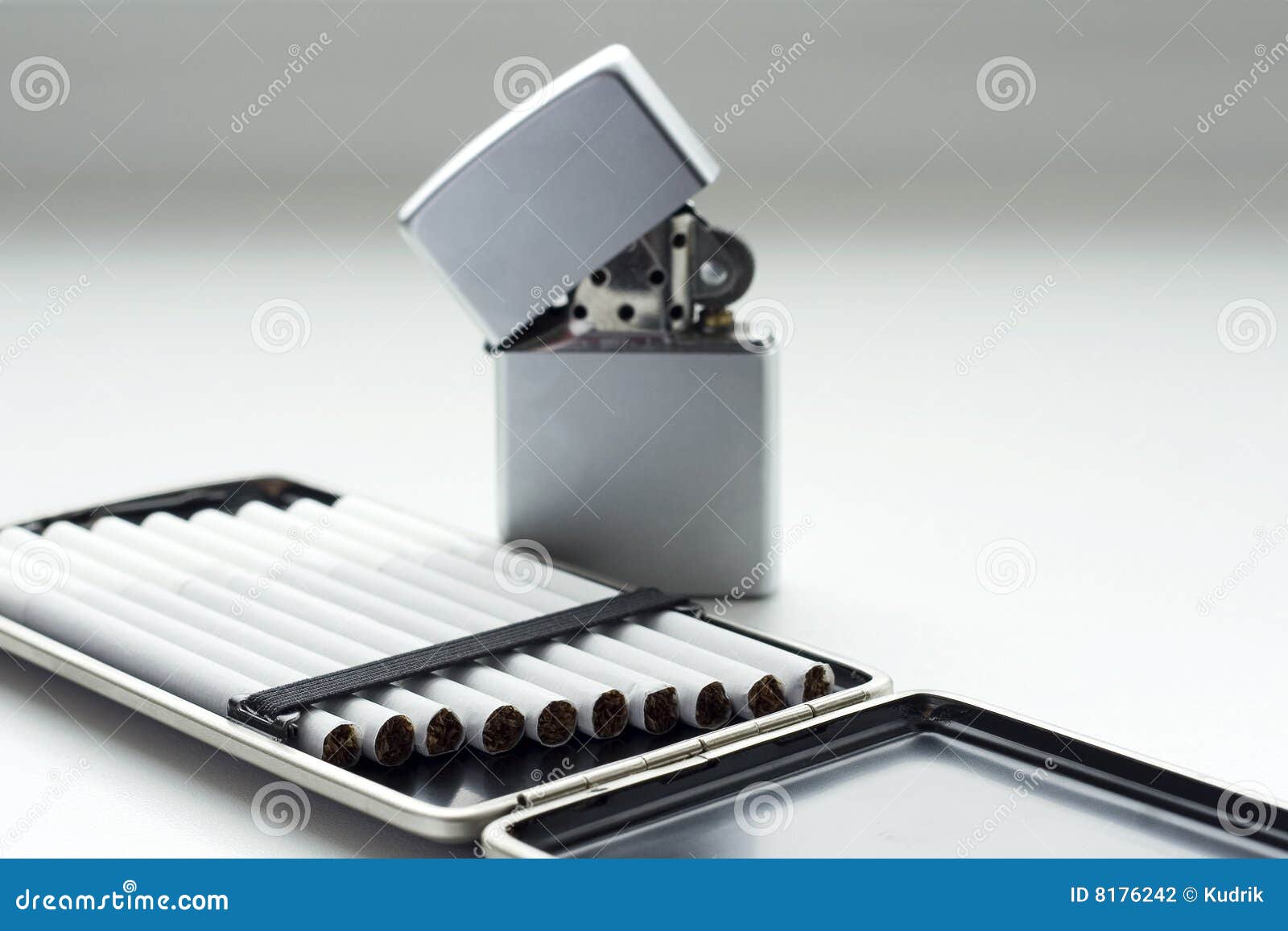 Cigarettes and lighter stock photo. Image of open, addictive 8176242