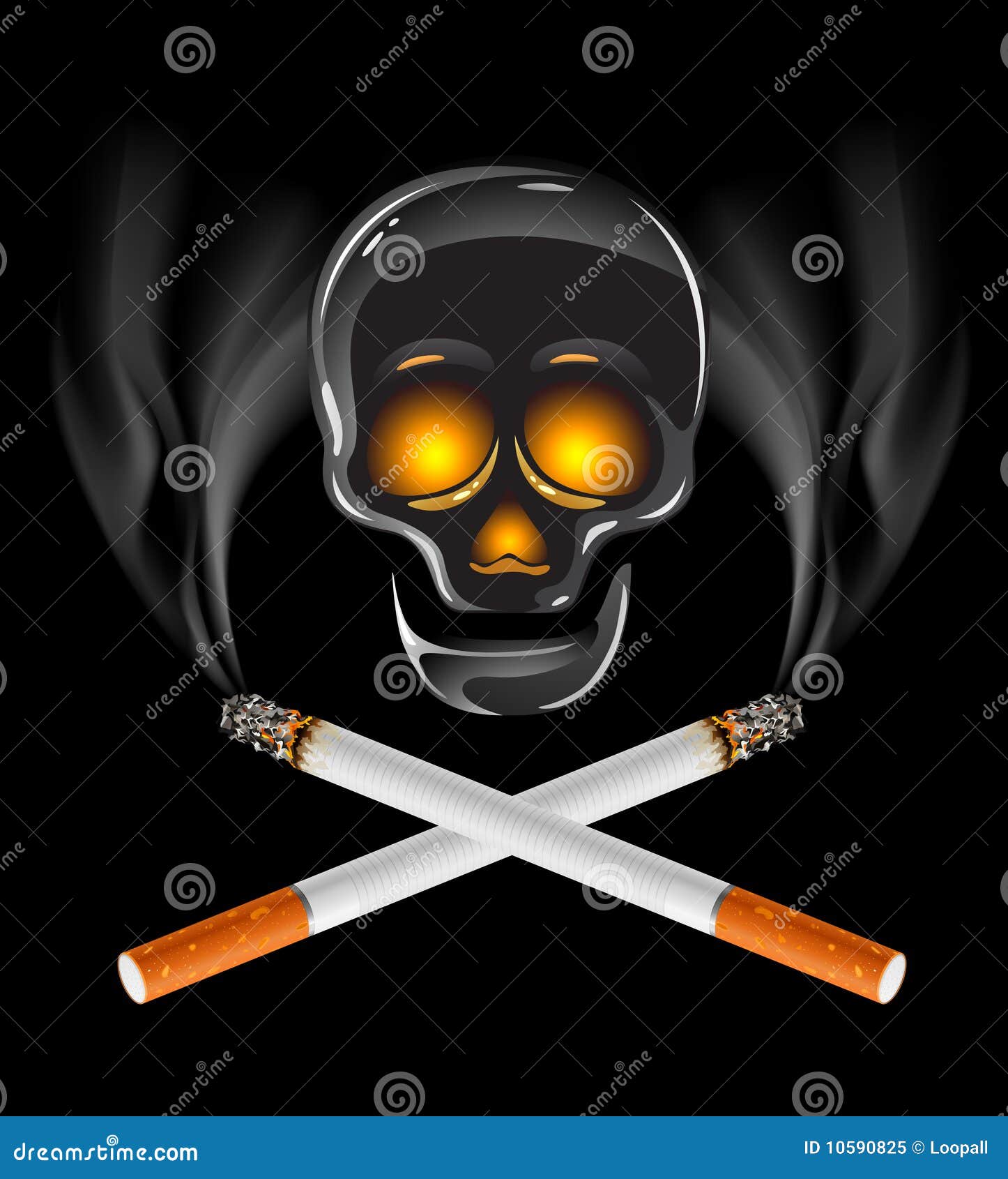 Cigarettes With Skull Danger Of Smoking Concept Royalty Free Stock