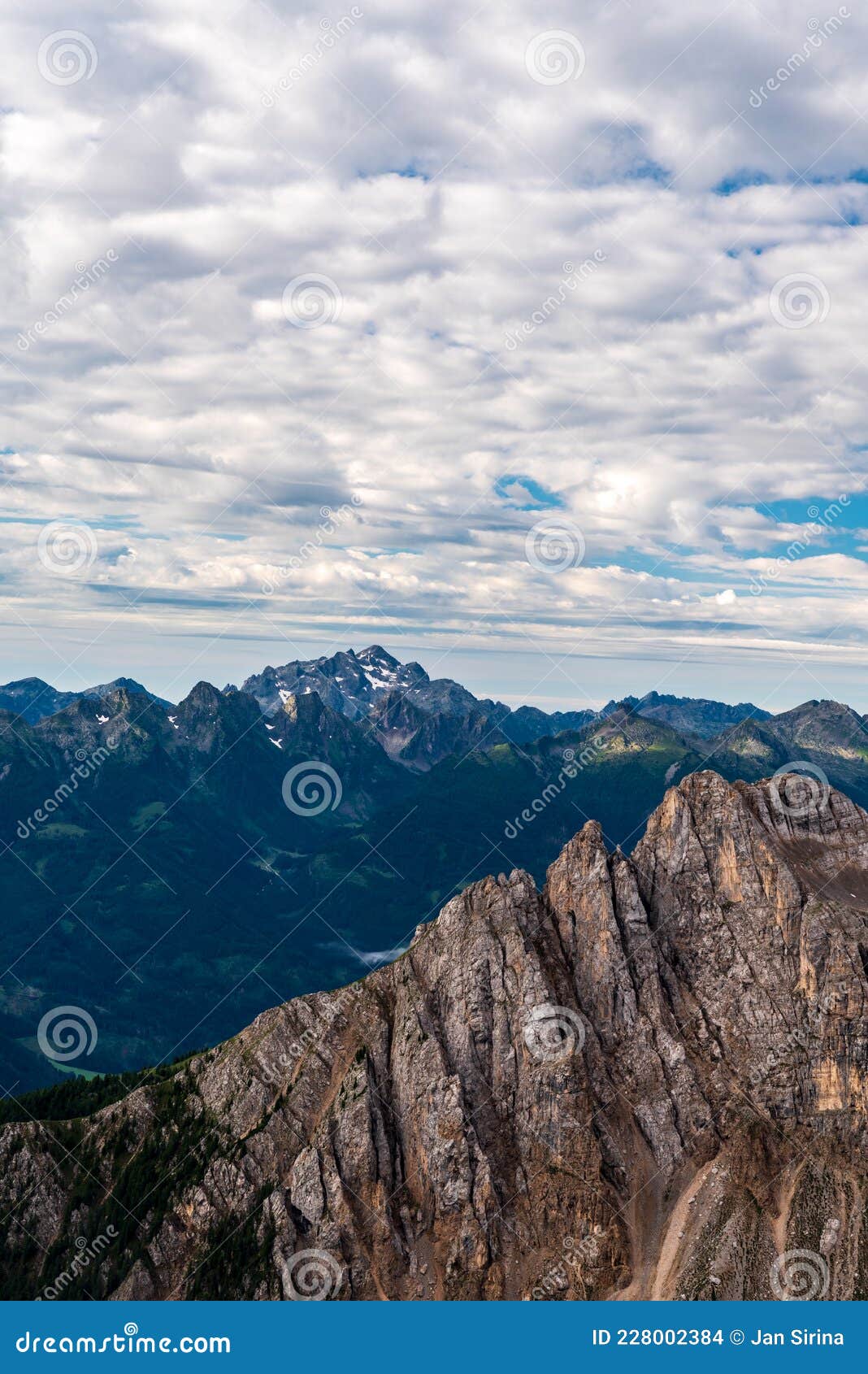 cima dÃÂ´asta mountain peak in dolomiti di fiemme mountains from forcella grande del latemar in latemar mountain group in dolomites