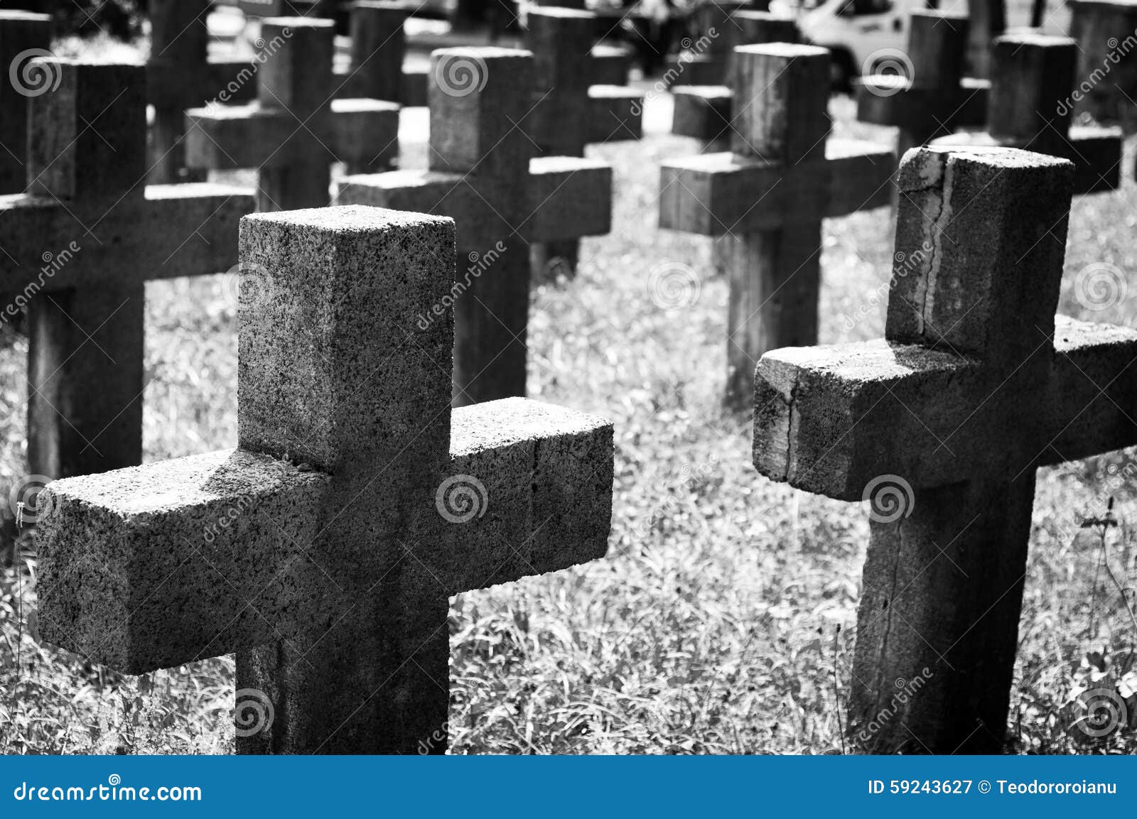 Cimetiere Noir Et Blanc Image Stock Image Du Emplacement