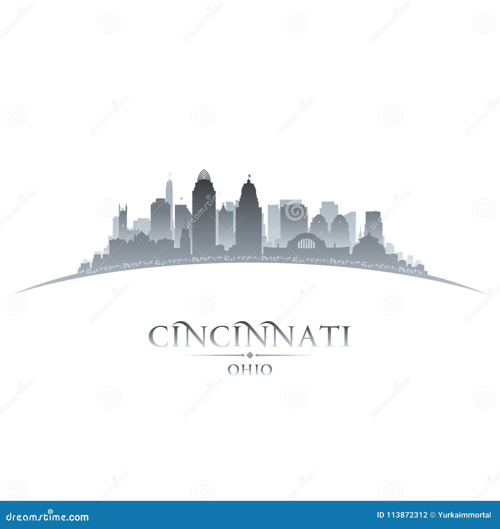 cincinnati ohio city silhouette white background