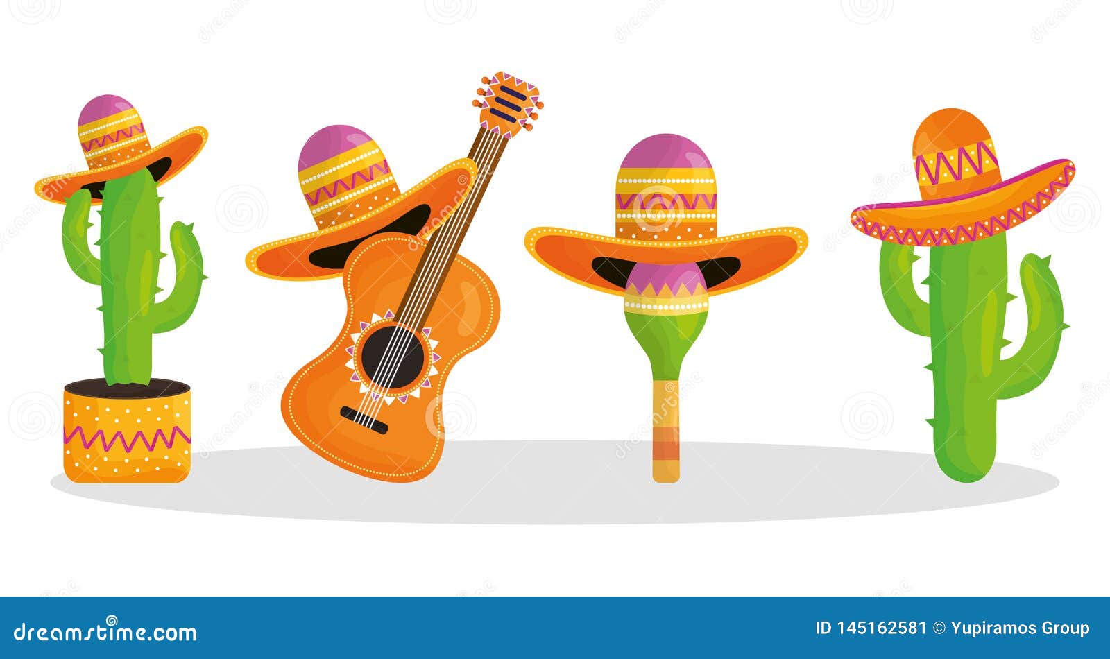 Cinco De Mayo Celebration with Group of Characters Stock Vector ...