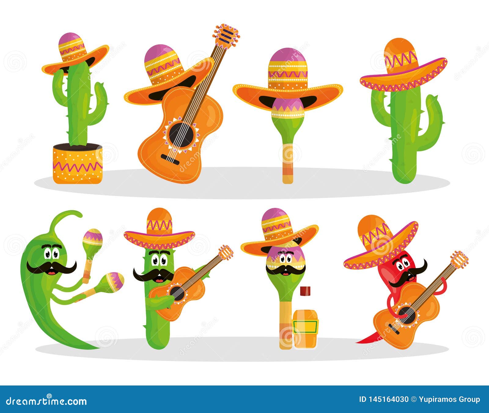 Cinco De Mayo Celebration with Group of Characters Stock Vector ...