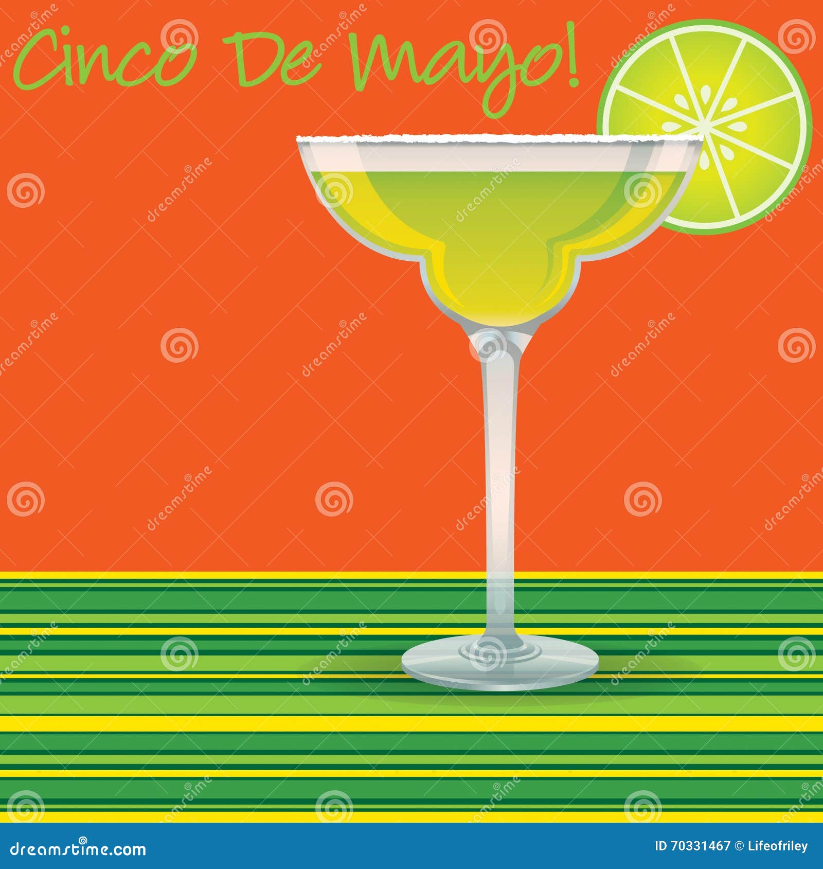 Cinco De Mayo Margarita Card Stock Vector Illustration of format