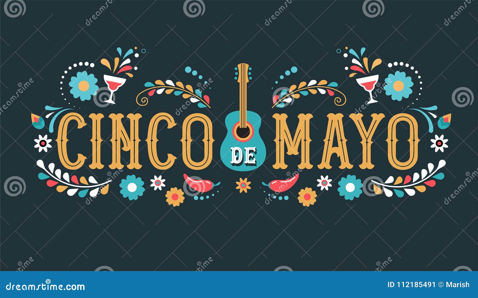 cinco de mayo - may 5, federal holiday in mexico. fiesta banner and poster  with flags