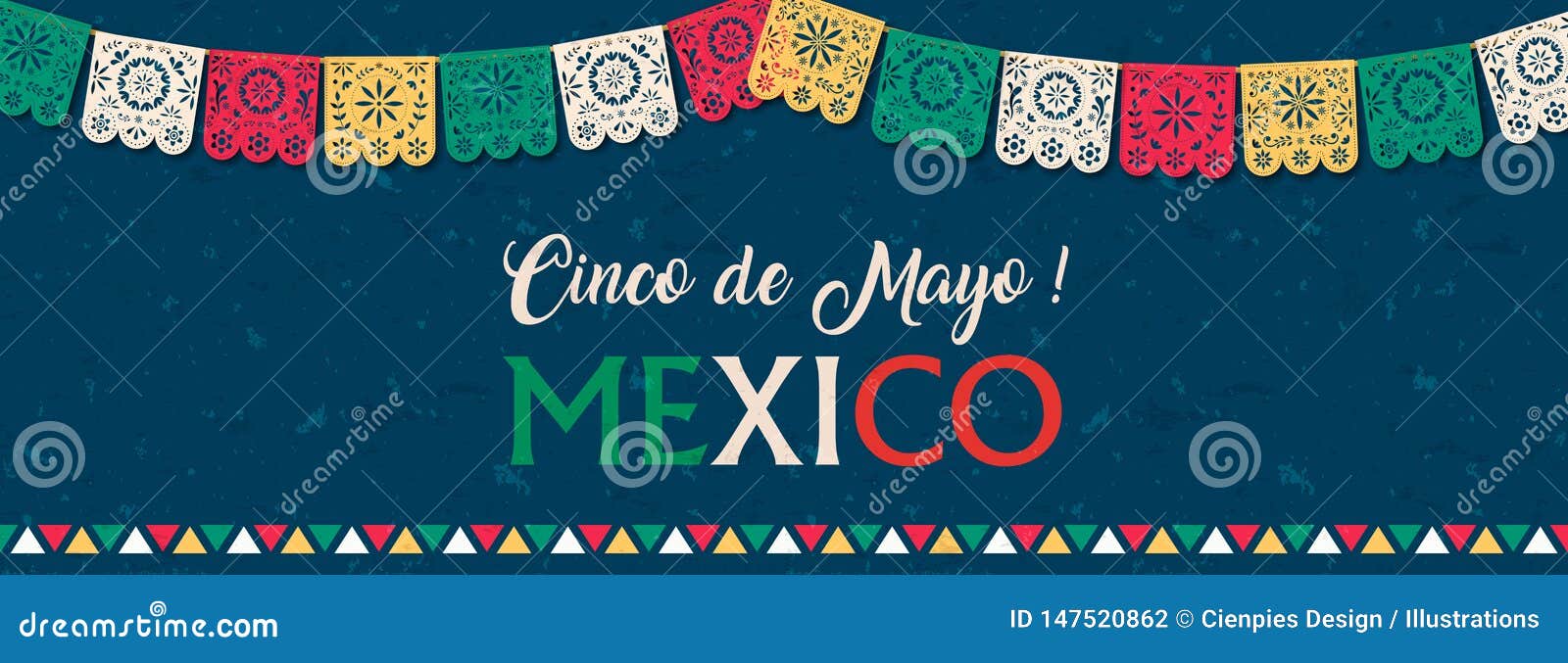 cinco de mayo paper flag banner for mexico holiday