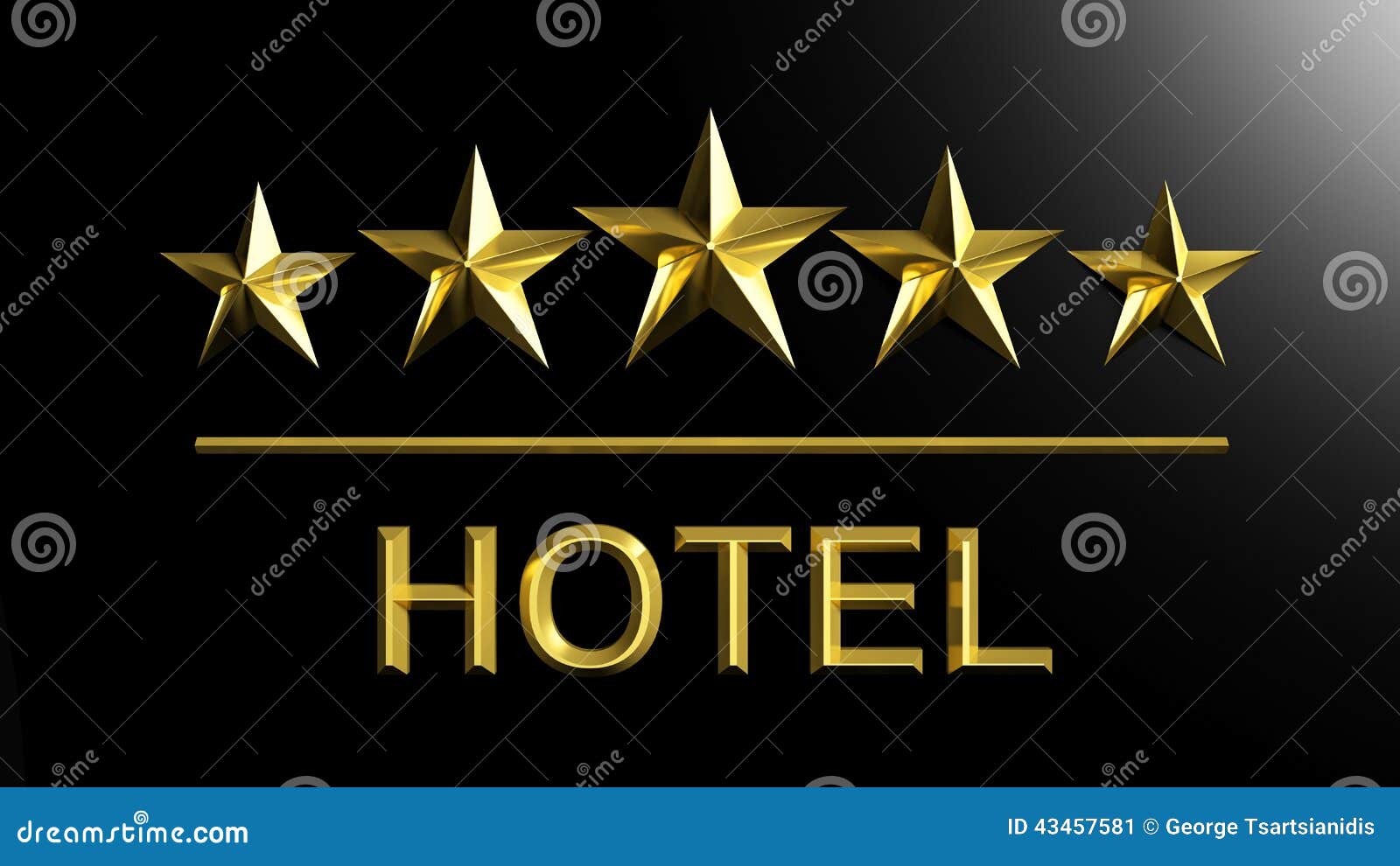 Cinco Estrellas De Oro Y Hotel De La Palabra Stock de ilustración ...
