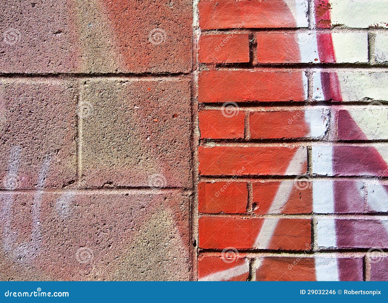 Cinder Block and Brick Wall with Graffiti Stock Photo Image of mortar, masonry 29032246