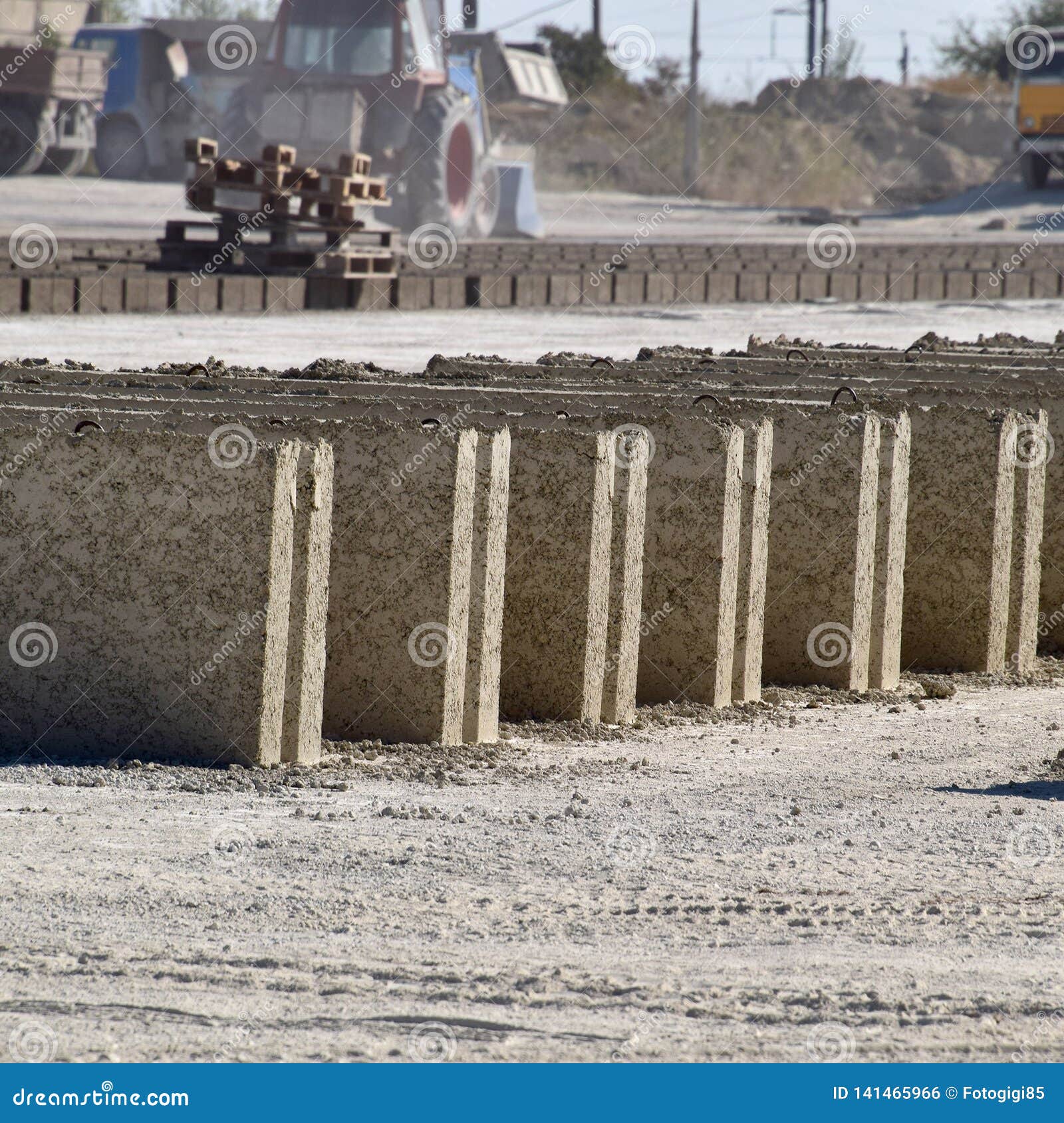 On Cinder Block Production Plant. Machinery Stock Photo - Image of