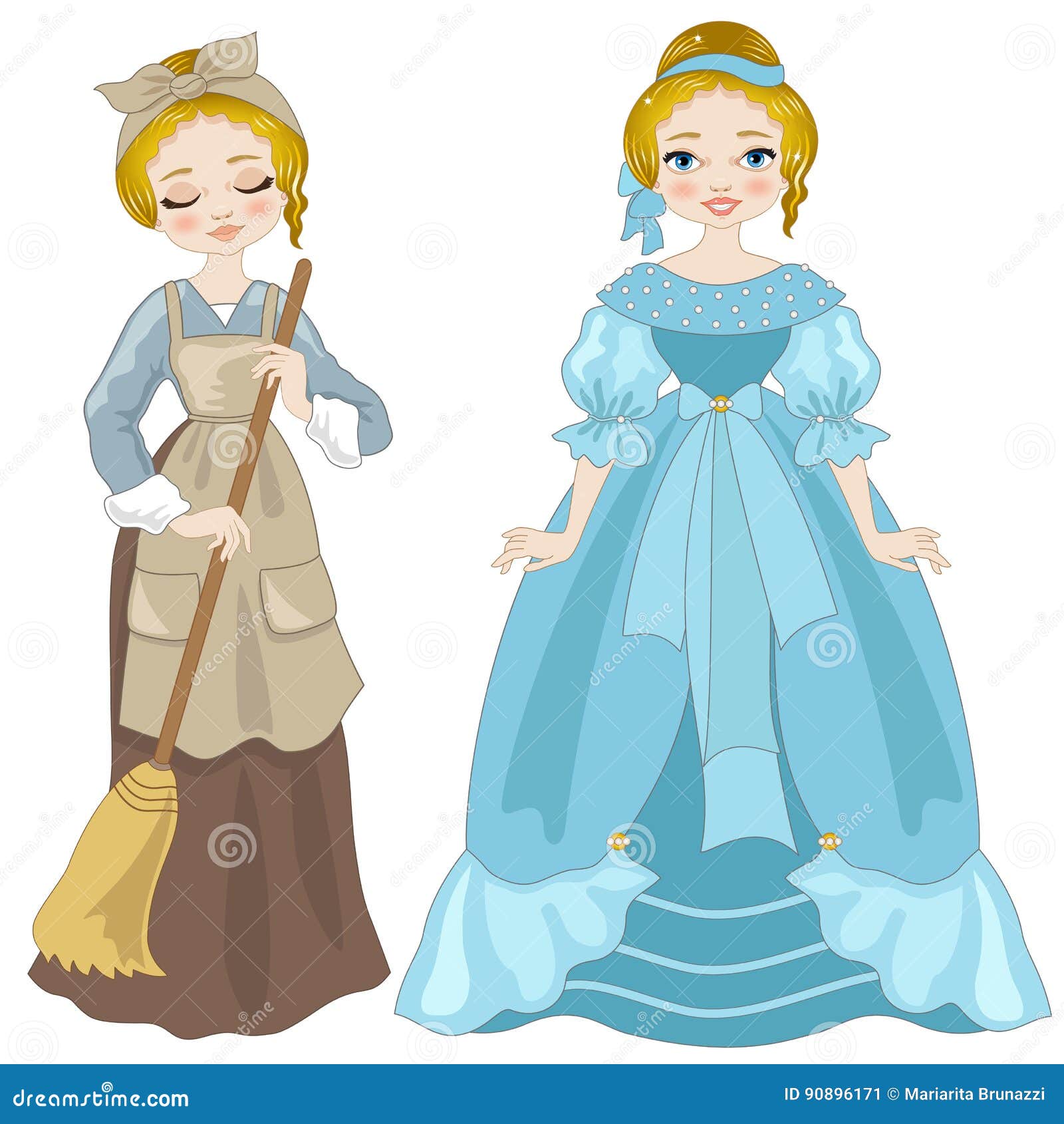 Cinderella ilustracja wektor. Ilustracja złożonej z przedtem - 90896171