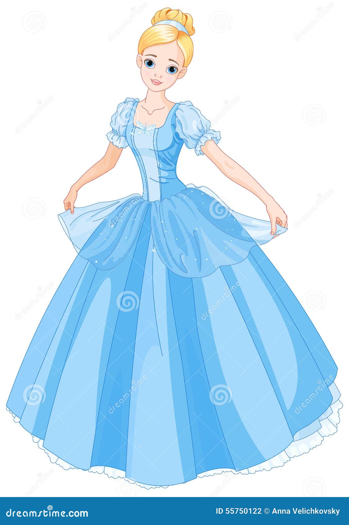 Cinderella Illustration beautiful woman dressed ball gown  CanStock