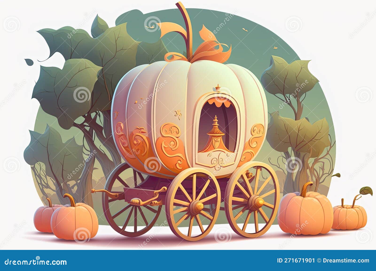cinderellas pumpkin carriage from the story, on its own