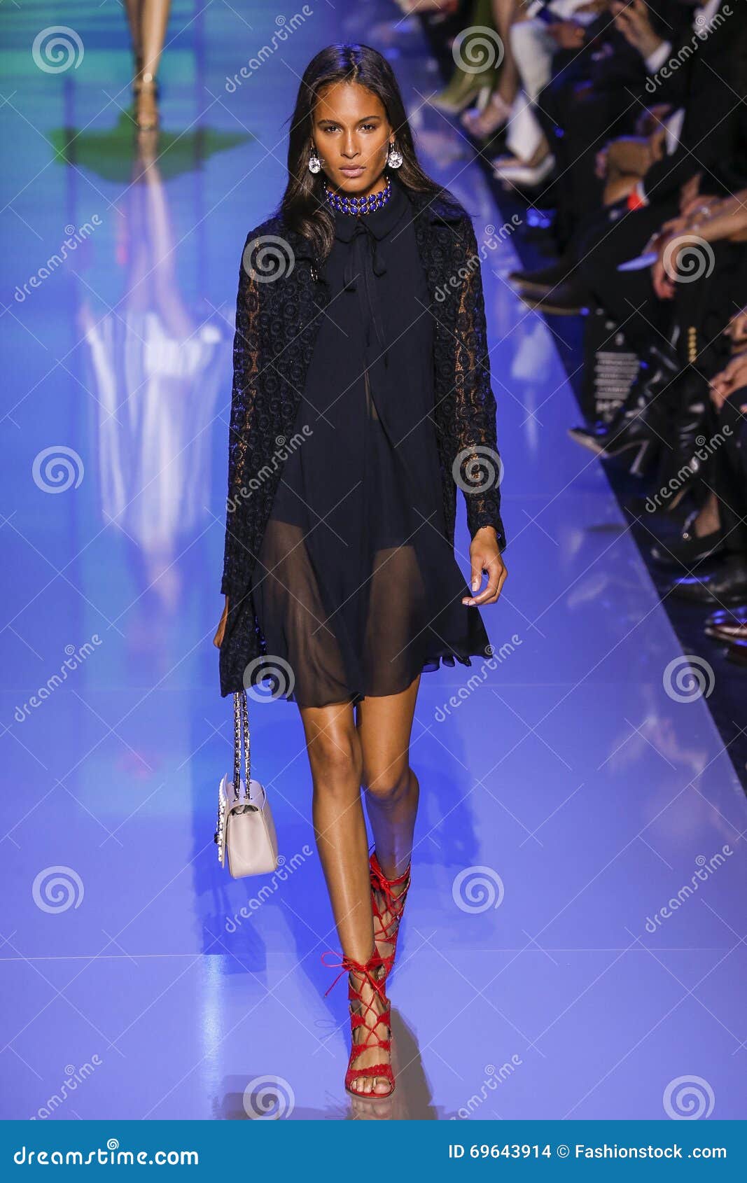 Cindy Bruna Walks the Runway during the Elie Saab Show Editorial Stock ...