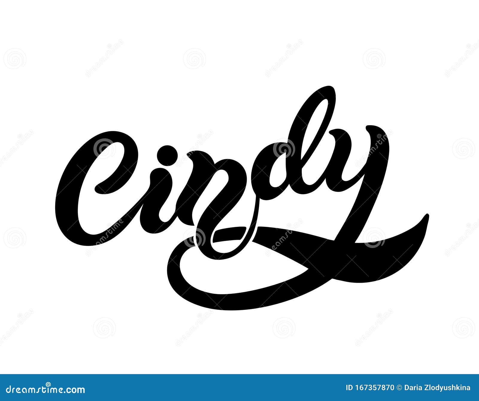 Cindy Woman S Name Hand Drawn Lettering Royalty Free Cartoon Cartoondealer Com