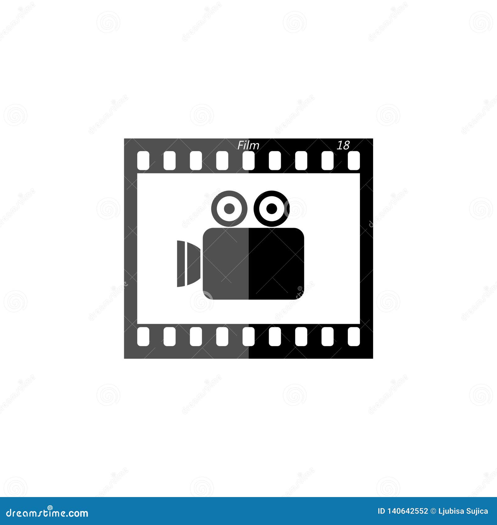 Cinema Camera Icon Or Sign, Film Frame Concept Stock Vector ...