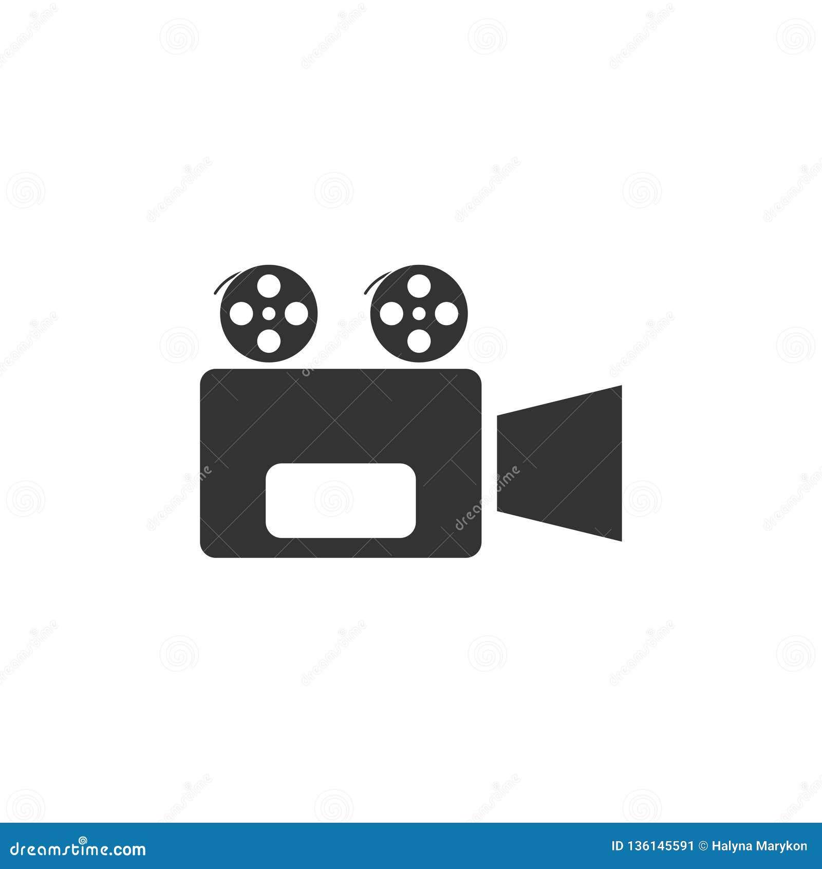 Cinema camera icon flat stock vector. Illustration of camera - 136145591