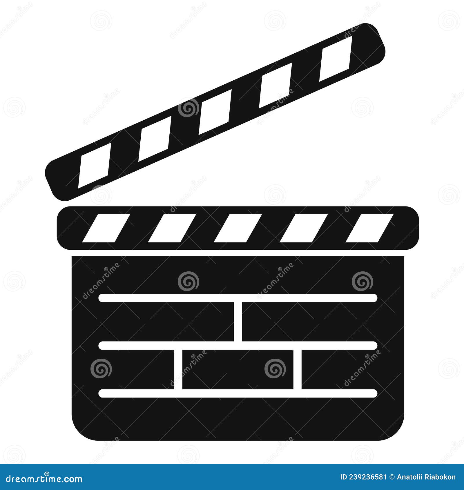 Film clapper icon. Simple illustration of film clapper vector icon