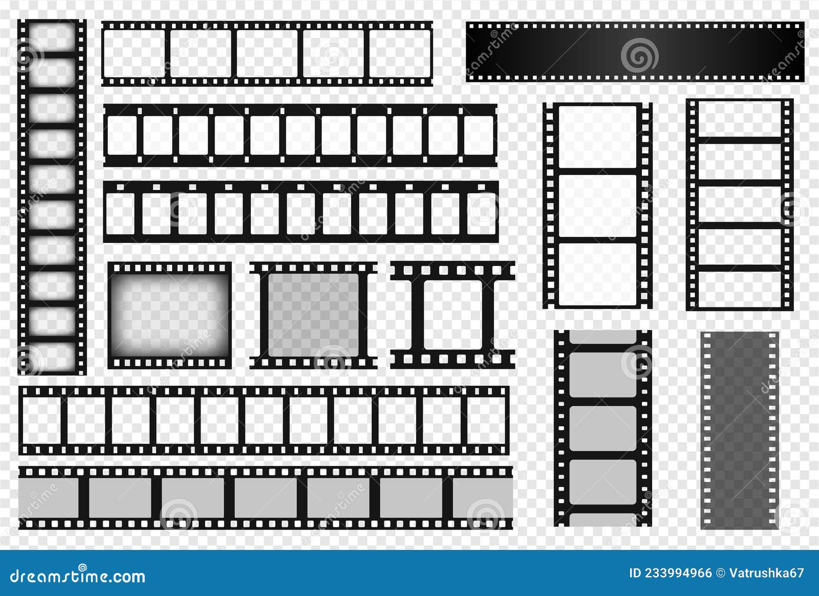 Cinema Film Strips, Old Movie Reel Frame, Filmstrip Roll. Vintage Photo or  Video Camera Tape Template, Blank Negative Stock Vector - Illustration of  photograph, movie: 233994966