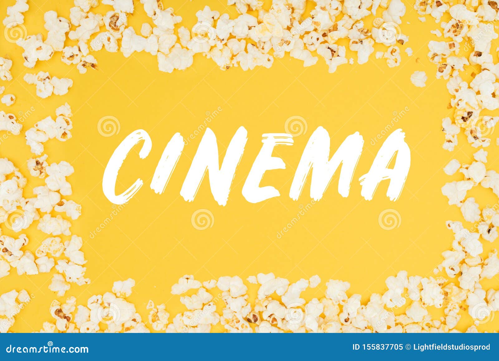 Cinema Lettering in Frame Made of Popcorn Isolated Stock Image - Image ...