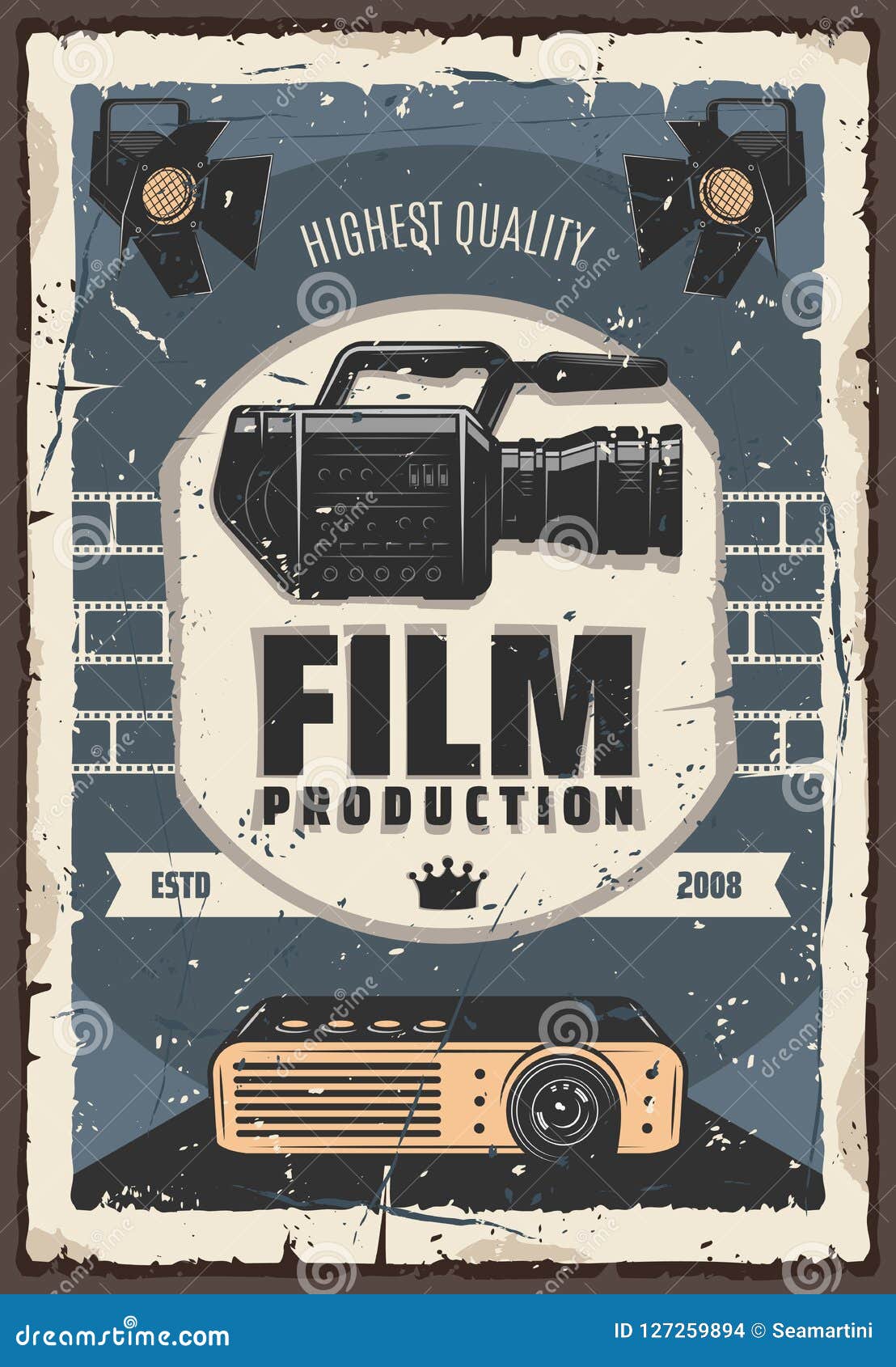 Film Production, Cinema or Movie Industry Stock Vector - Illustration ...