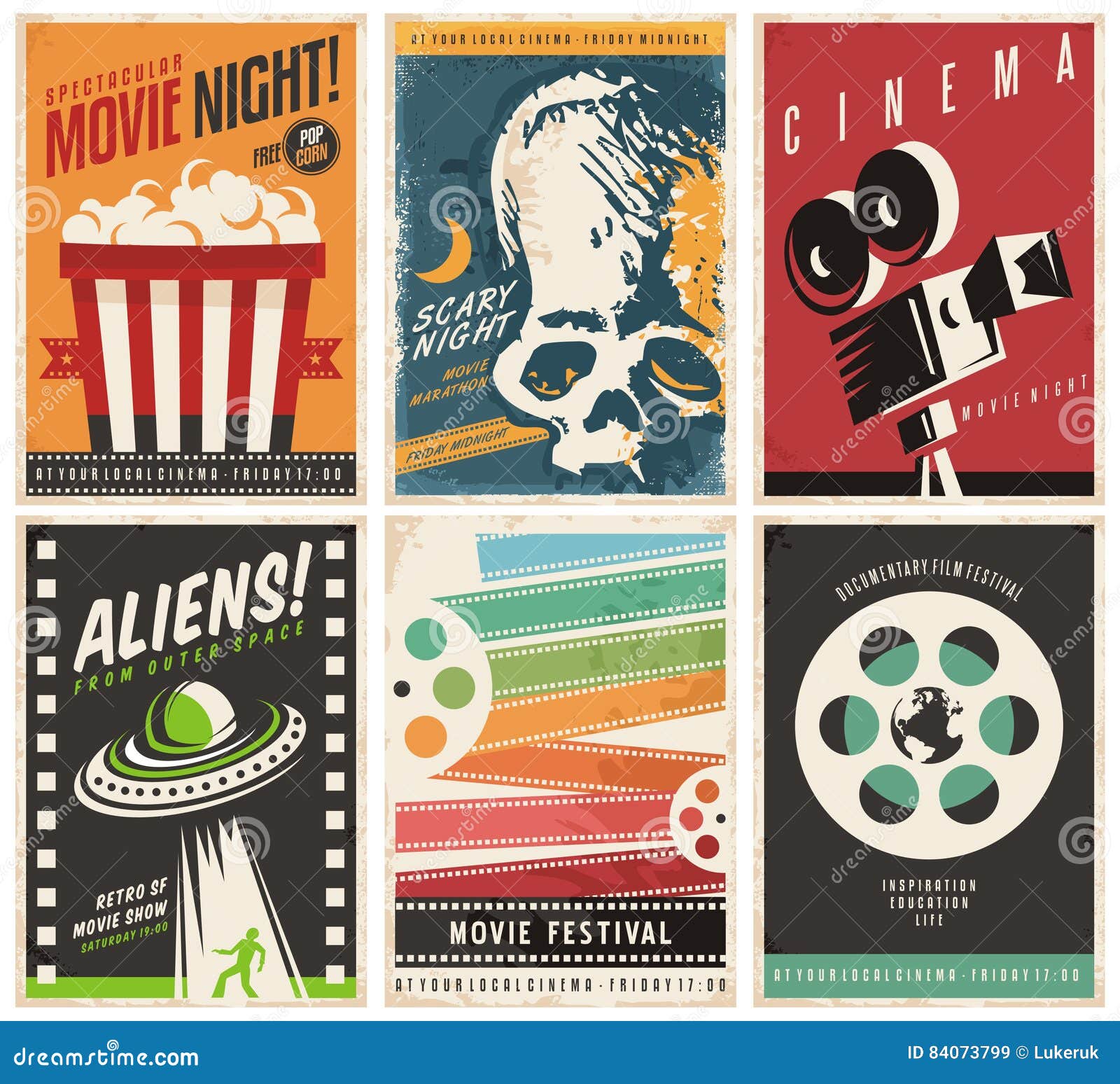 cinema posters collection with different movie and film genres and themes