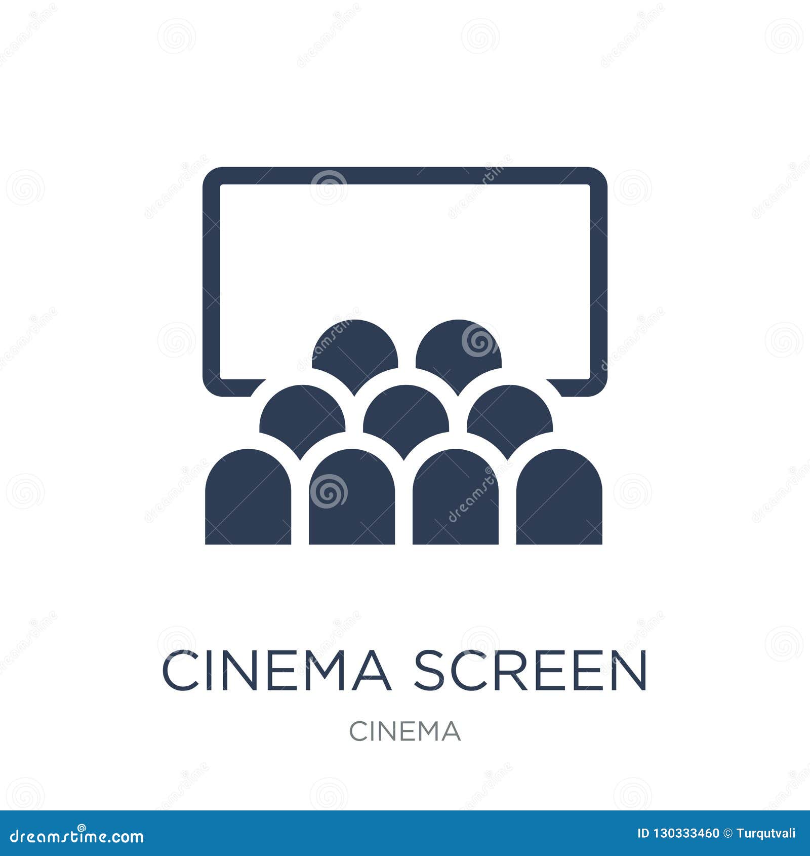 Cinema Screen Icon. Trendy Flat Vector Cinema Screen Icon on White