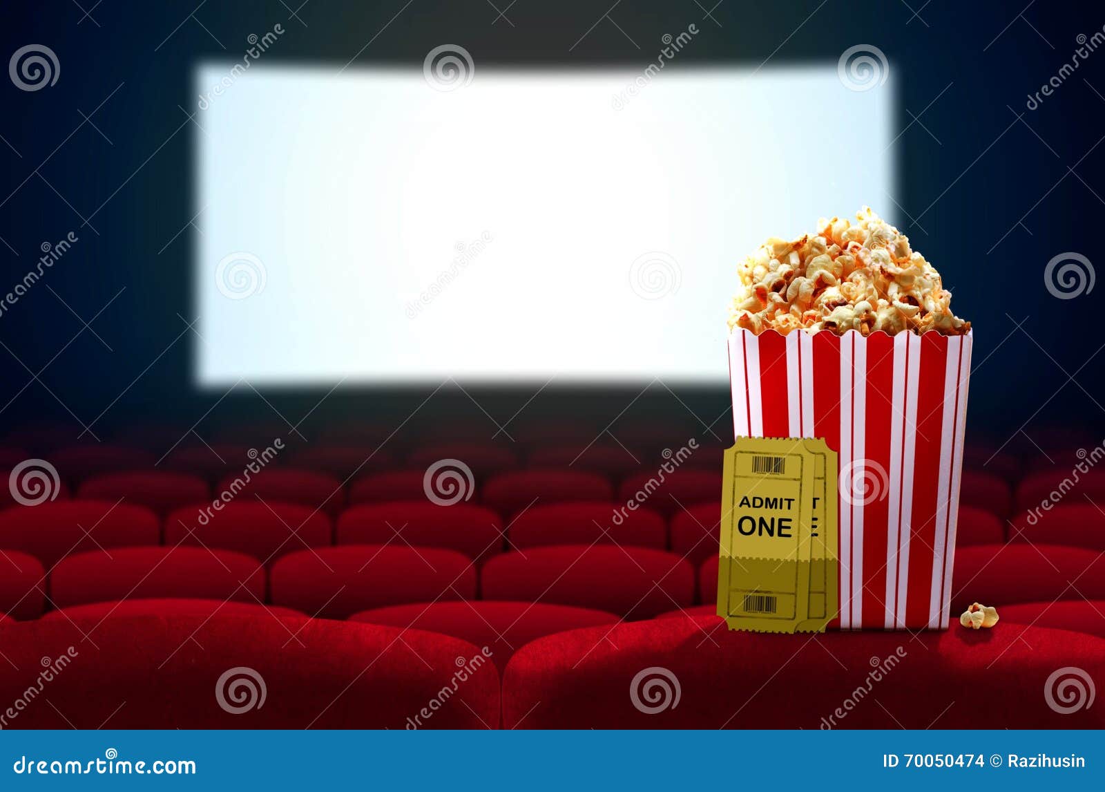 cinema seat and pop corn