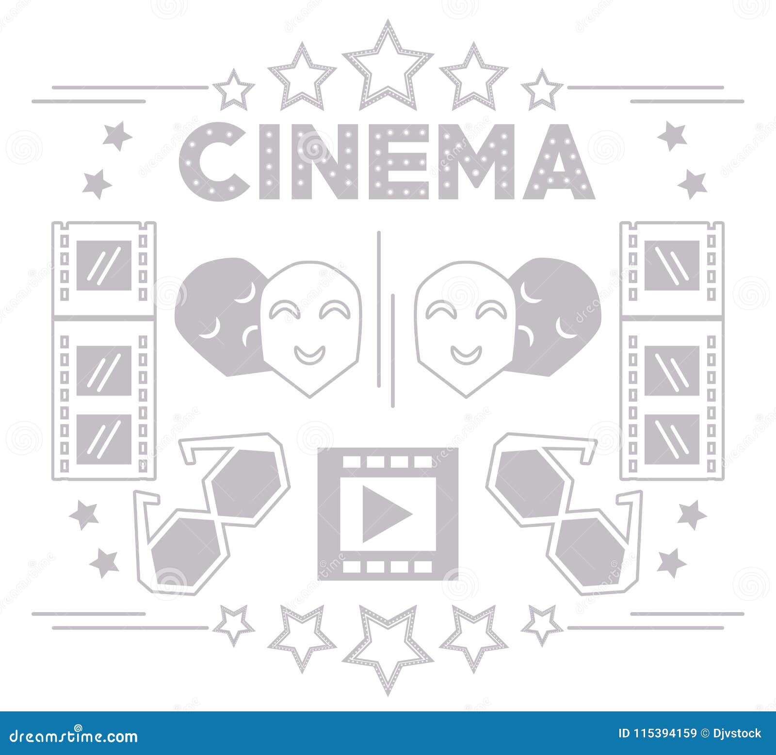 Cinema Short Film Production Tools Background Stock Vector ...