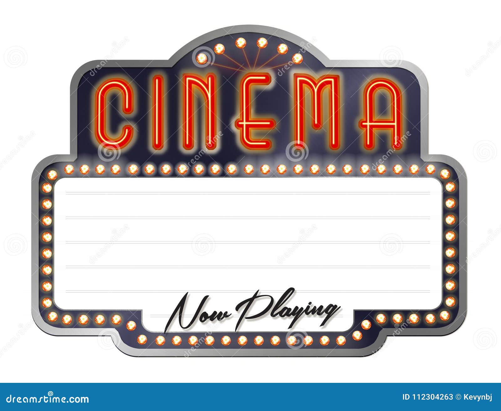 Cinema Theater Marquee Now Playing Stock Illustration Illustration of