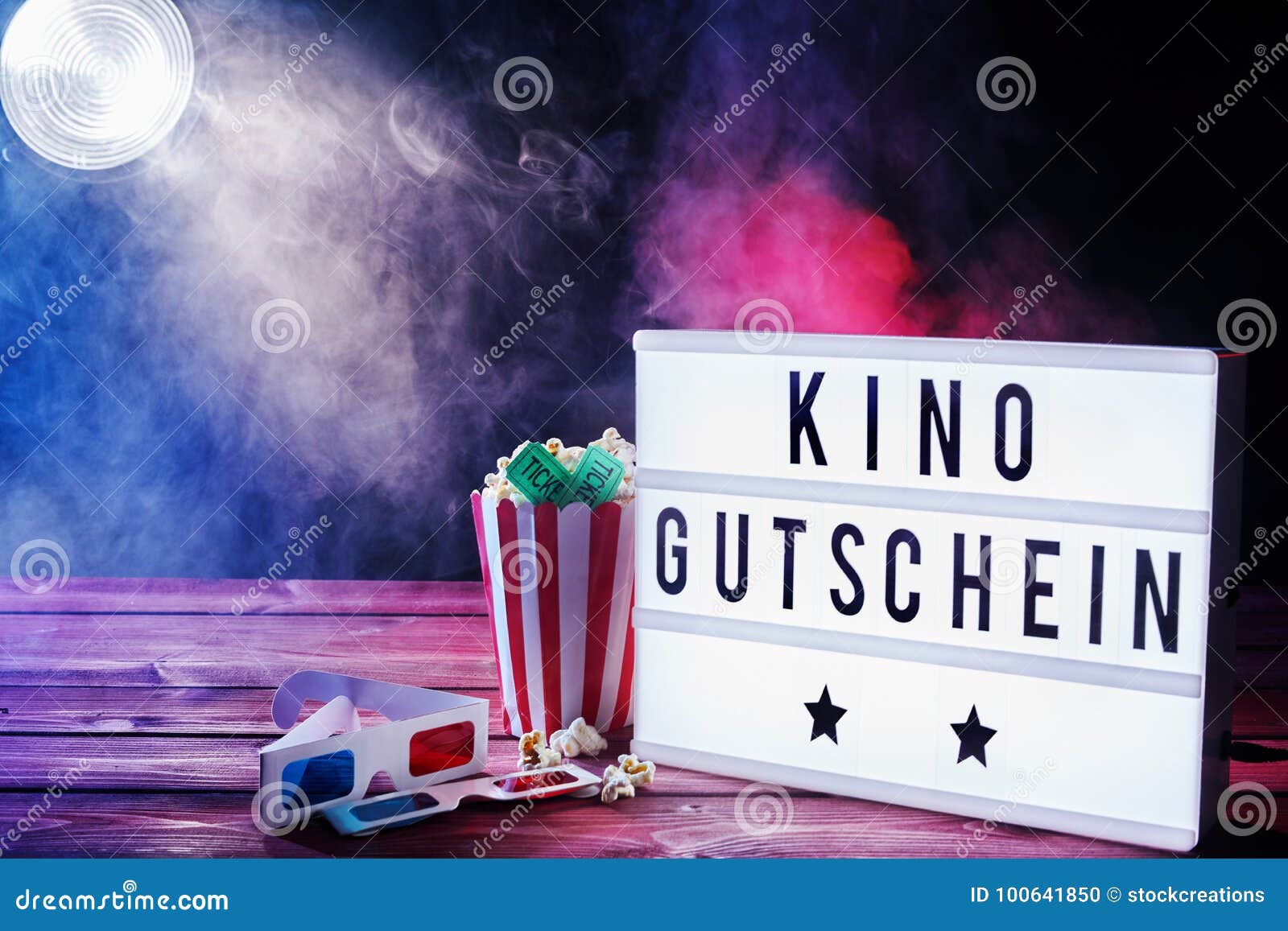 Cinema Theme with Image movie: - 100641850 Word on construction, Photo Board Gutschein of Kino Stock