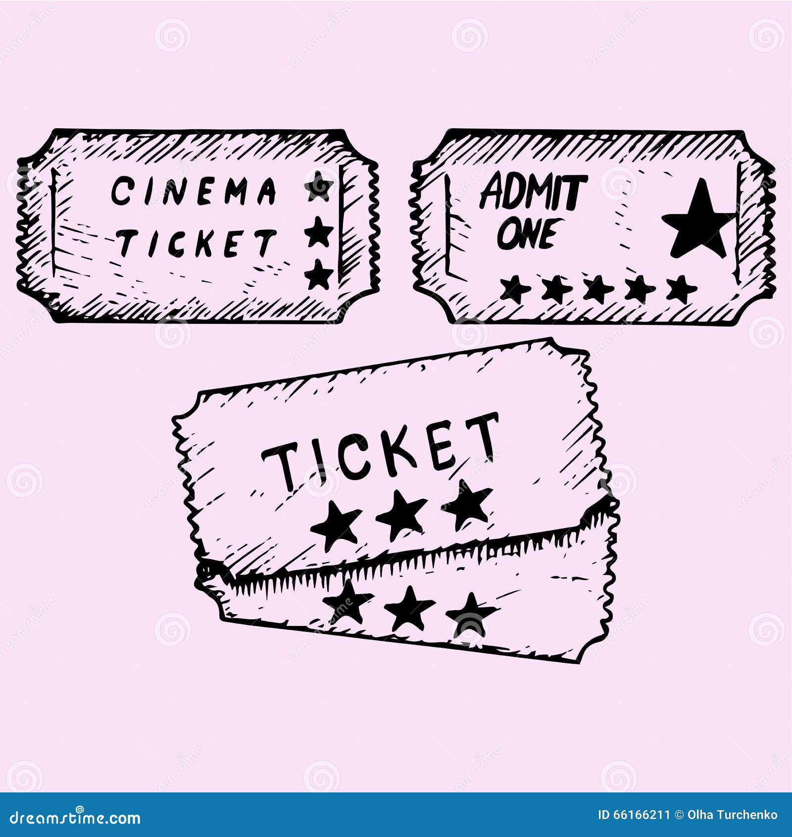 Cinema ticket stock vector. Illustration of graphic, draw