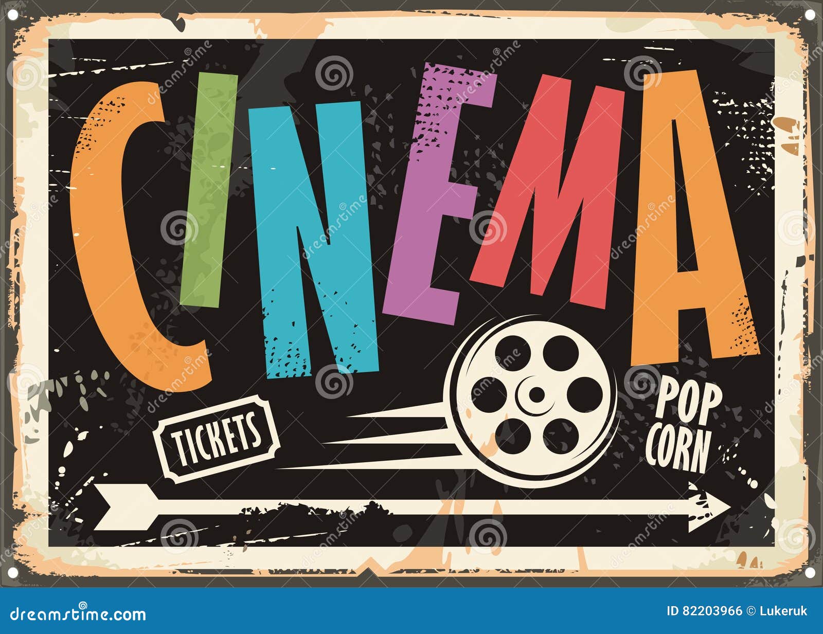 cinema vintage signboard  concept