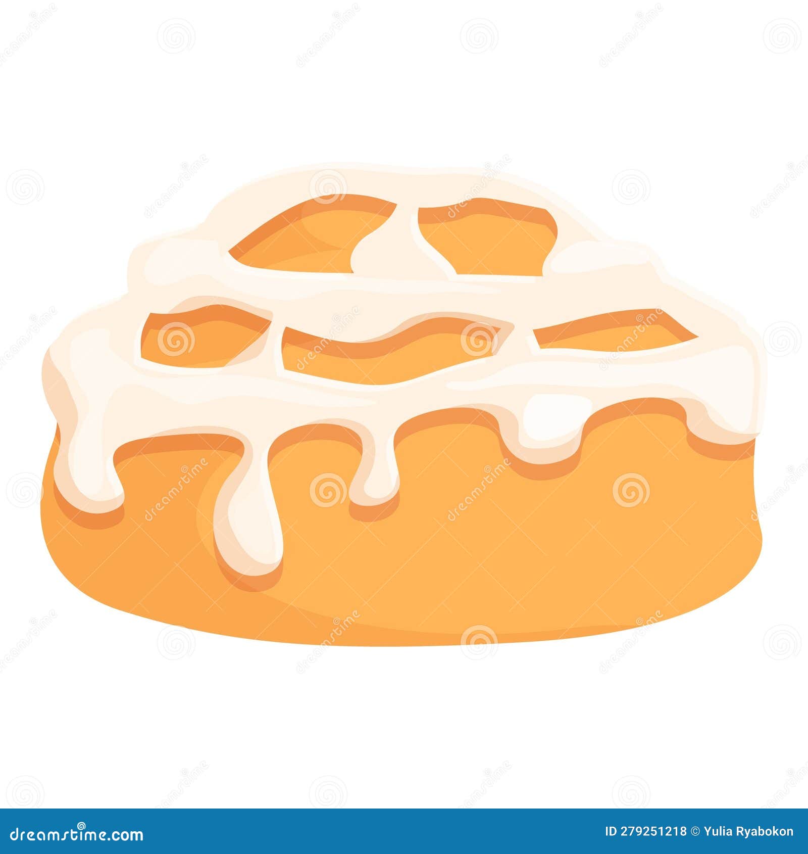 cinnabon roll bun icon cartoon . pastry food