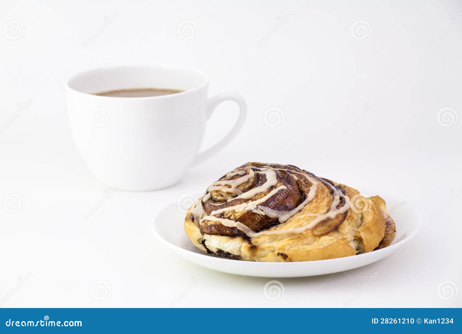 Cinnamon Bun And Coffee Cup Stock Photo Image of refreshment, sweet