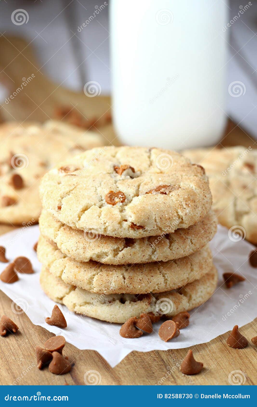 Cinnamon Chip Snickerdoodle Cookies Stock Photo Image of dessert
