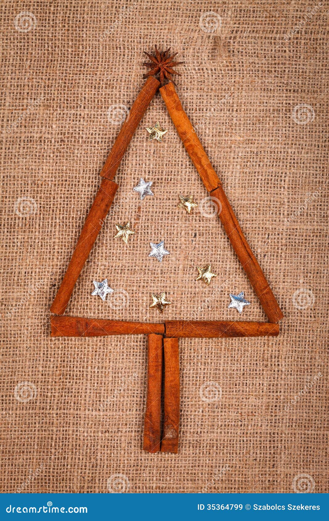 Cinnamon Christmas tree stock image. Image of symbol 35364799