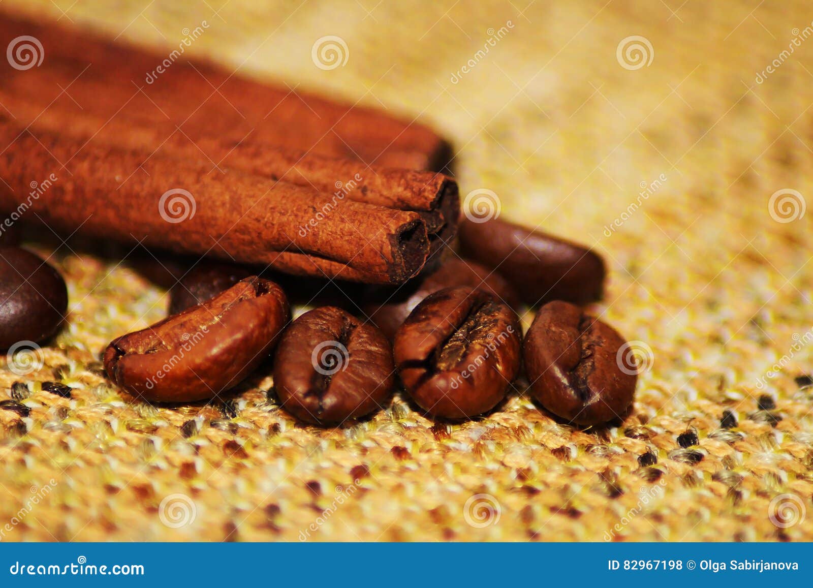 Cinnamon and Coffee Beans, Brown Food Stock Photo Image of brown, espresso 82967198