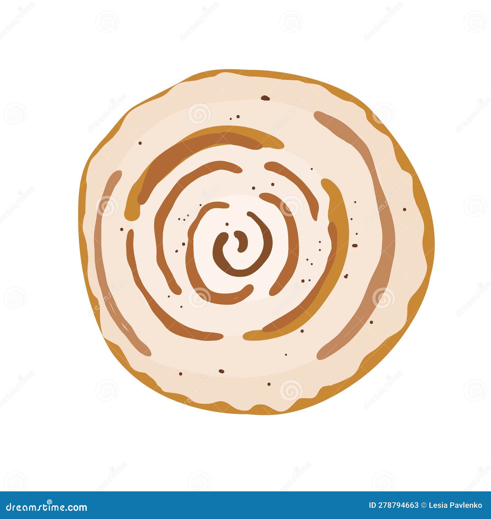 cinnamon roll or kanelbulle icon.   in cartoon style